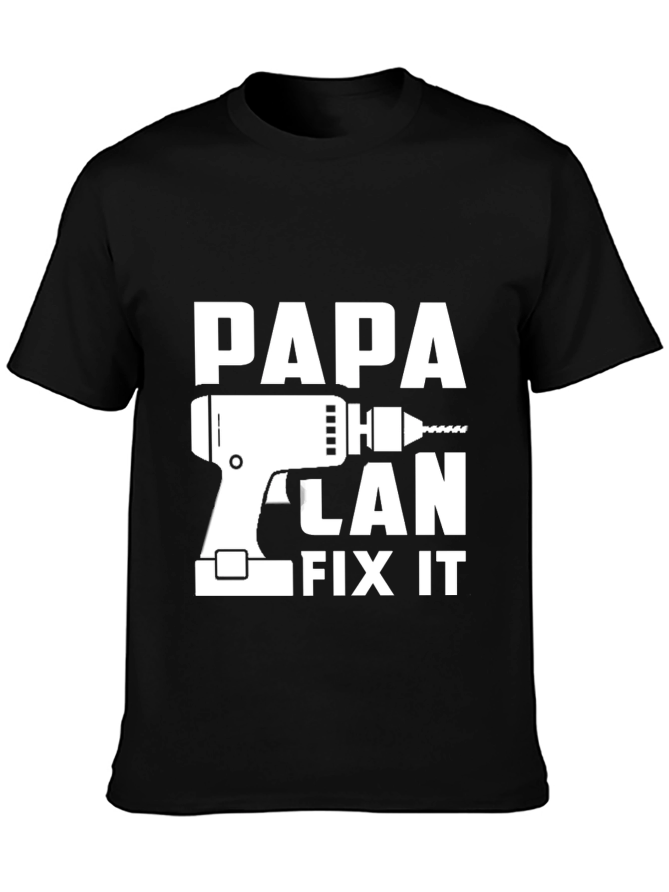 Black Papa Can Fix It T-Shirt - Funny Dad Tee view 3