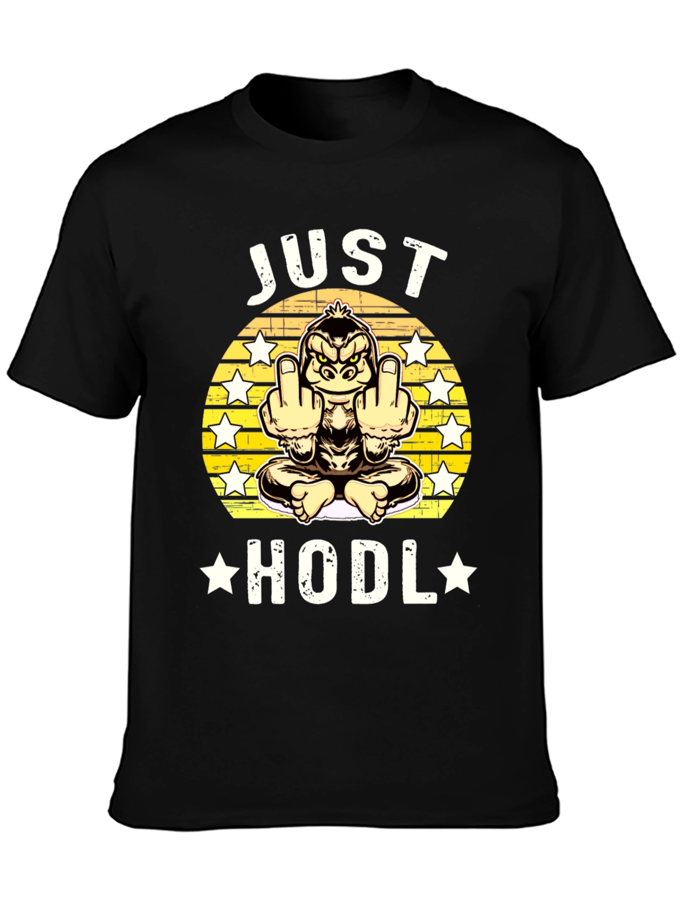 Black Just Hodl Black Graphic T-Shirt view 3