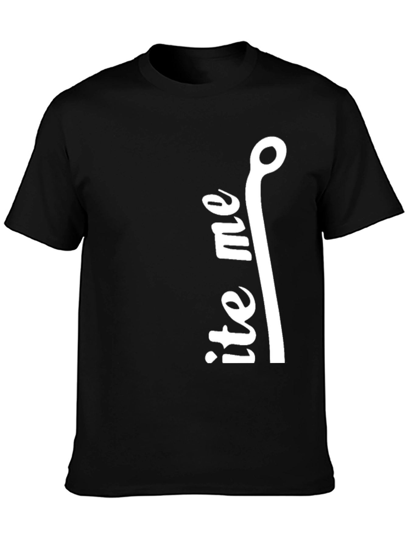 Black Bite Me Fishing Hook Graphic Tee - Black Cotton view 3