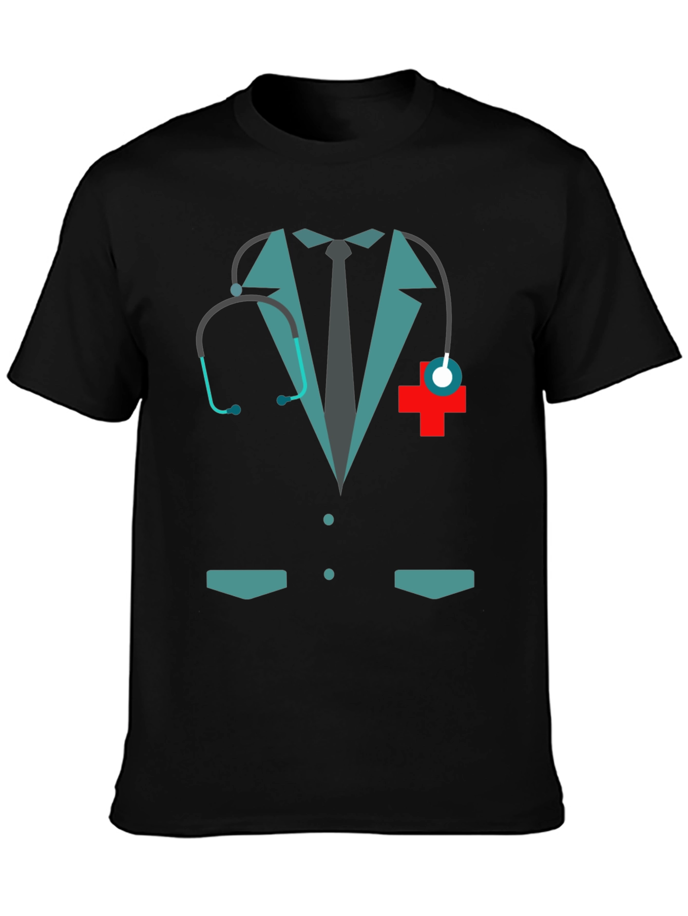 Black Doctor Costume Graphic Tee - Novelty Design view 3