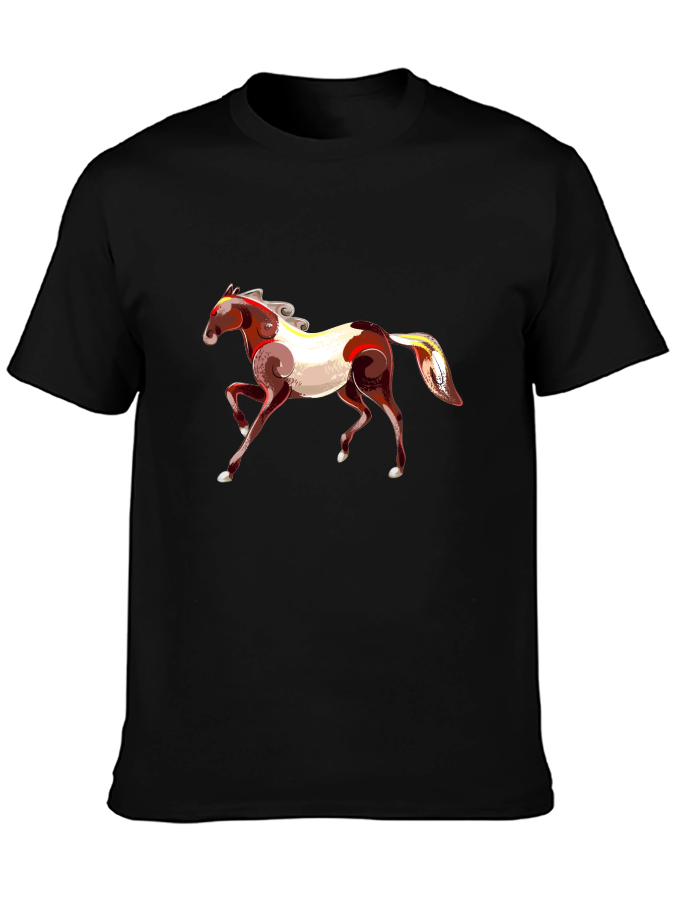 Black Horse Graphic Black T-Shirt view 3
