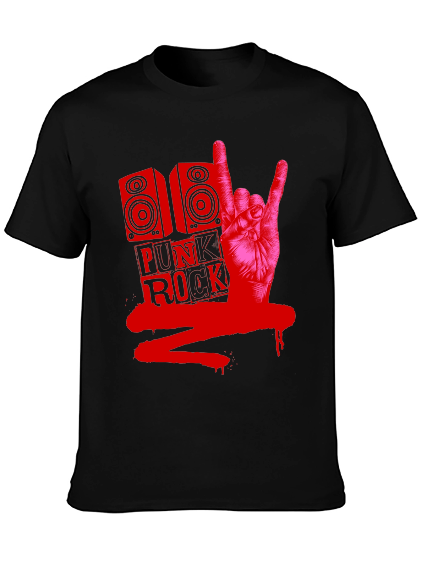Black Punk Rock Graphic Tee view 3