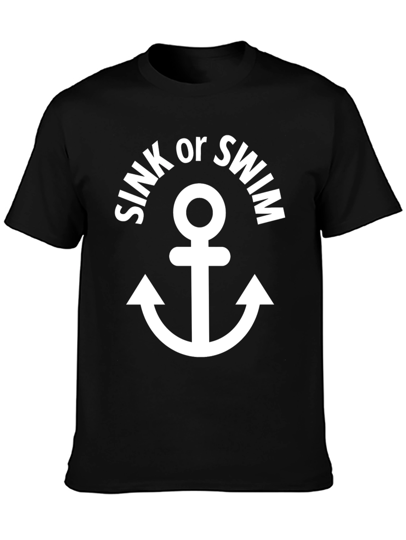 Black Sink or Swim Anchor Graphic T-Shirt view 3