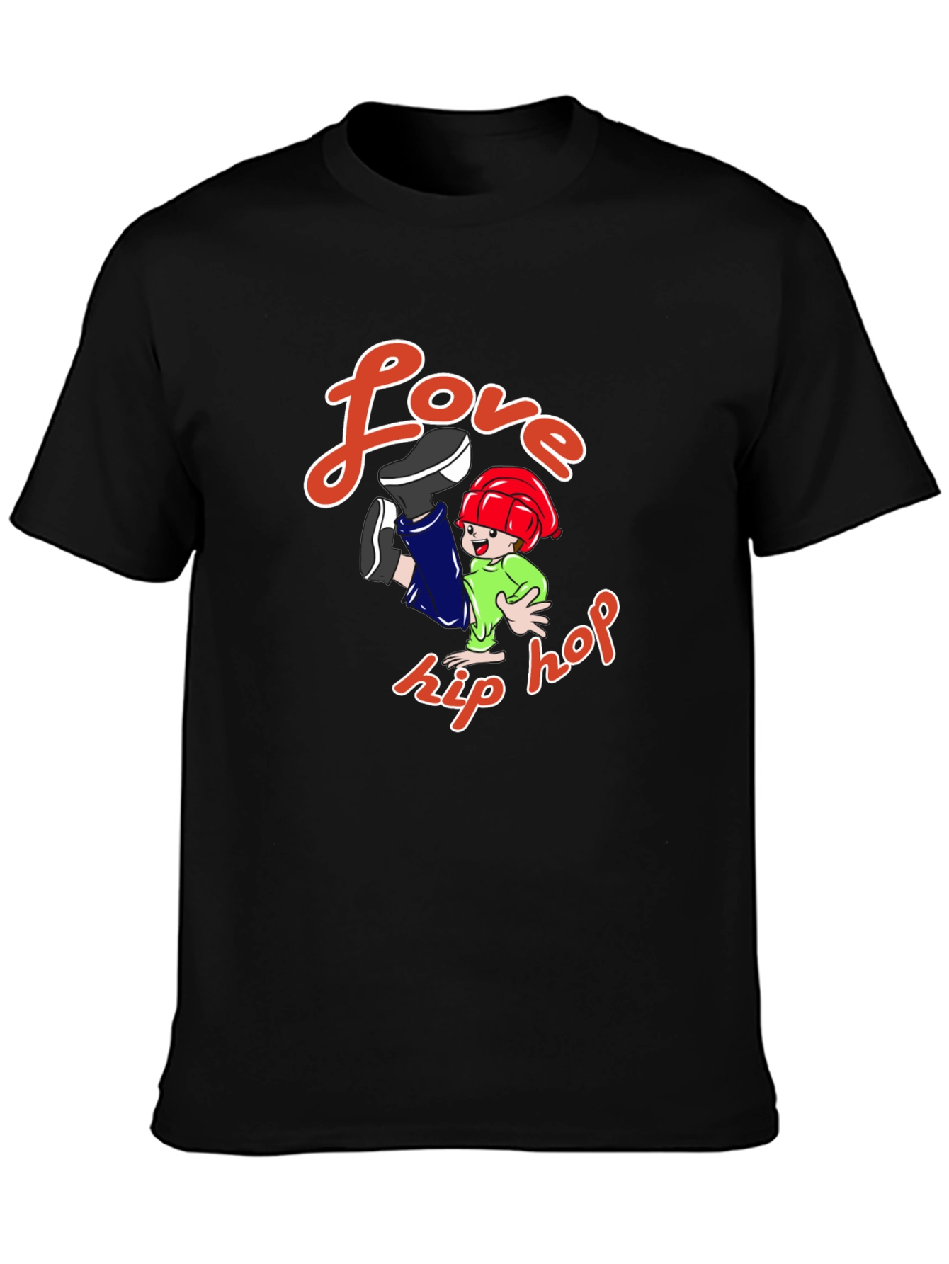 Black Love Hip Hop Graphic T-Shirt - Black view 3