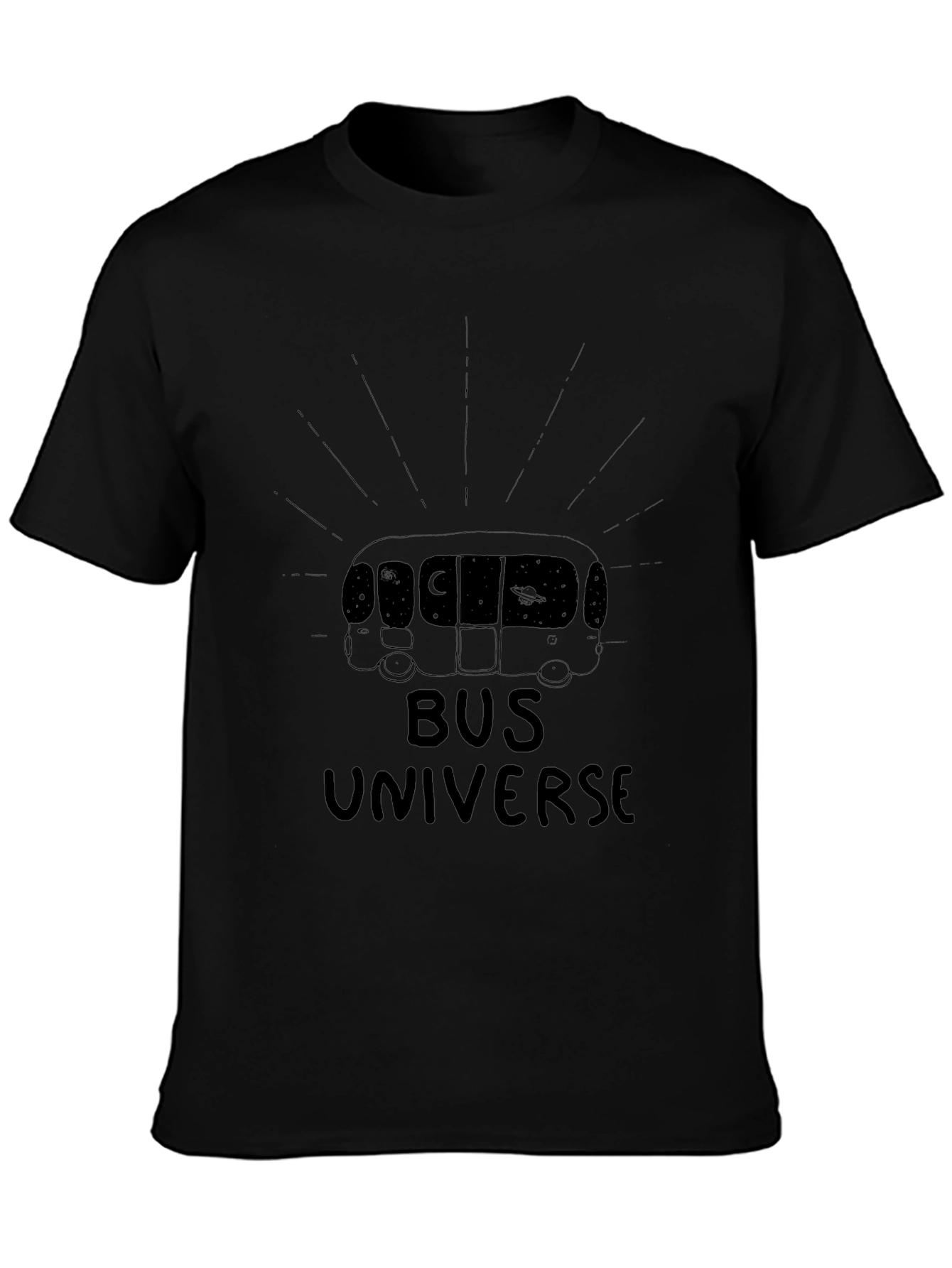 Bus Universe Black Graphic Tee - Stylish Cotton T-Shirt - 3