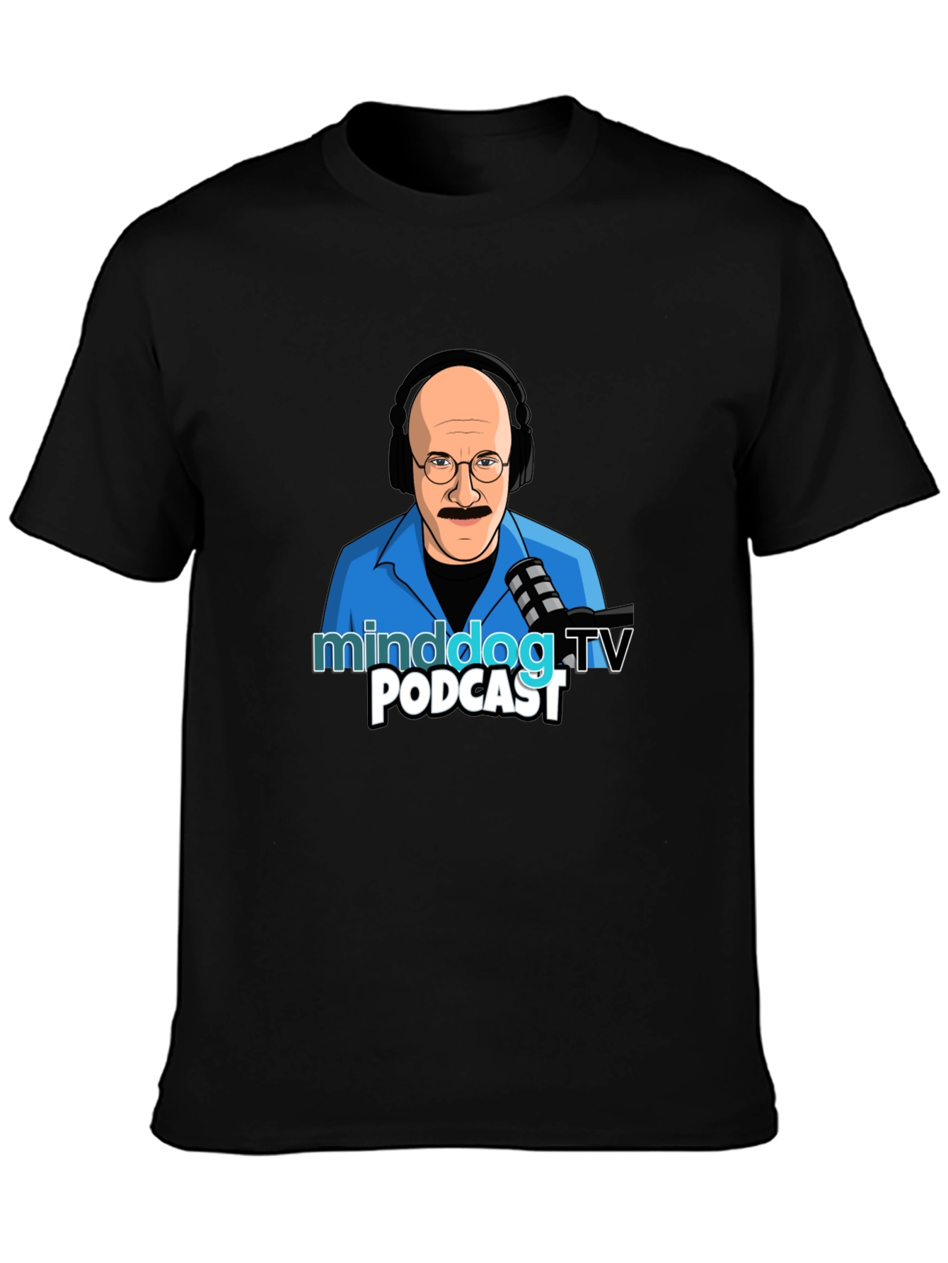 Black Minddog.TV Podcast Graphic T-Shirt view 3