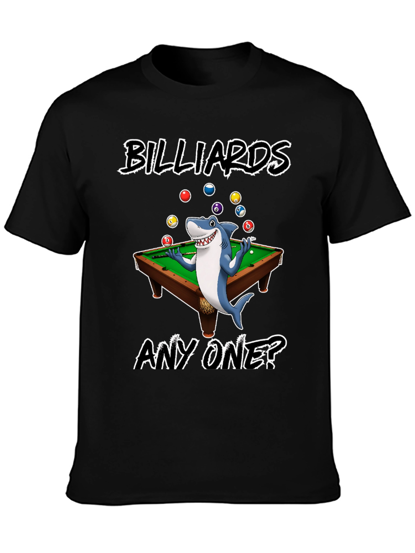 Black Billiards Shark Graphic T-Shirt view 3