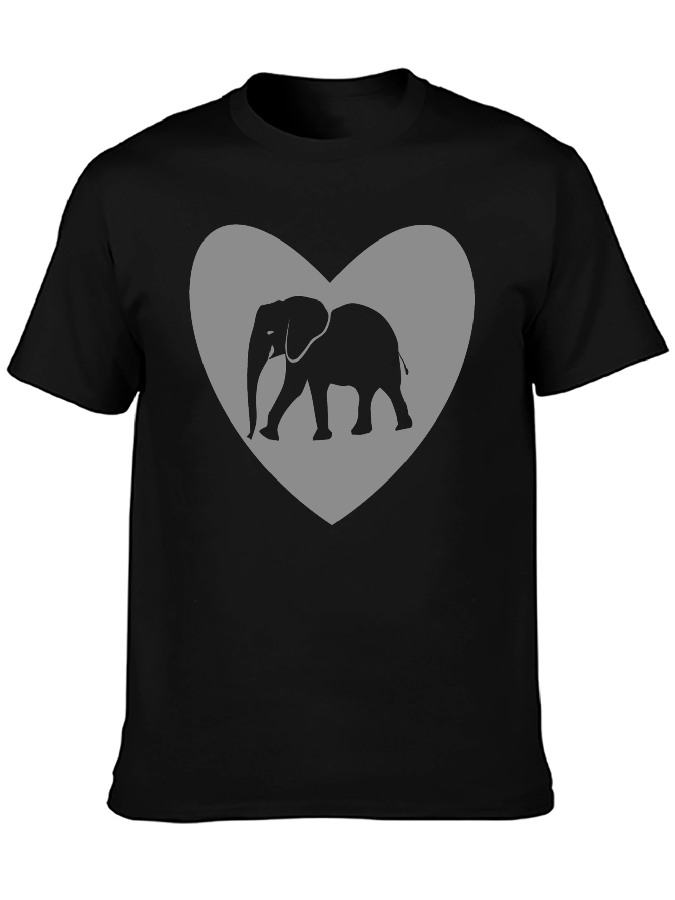 Black Elephant Heart Graphic Tee - Black view 3