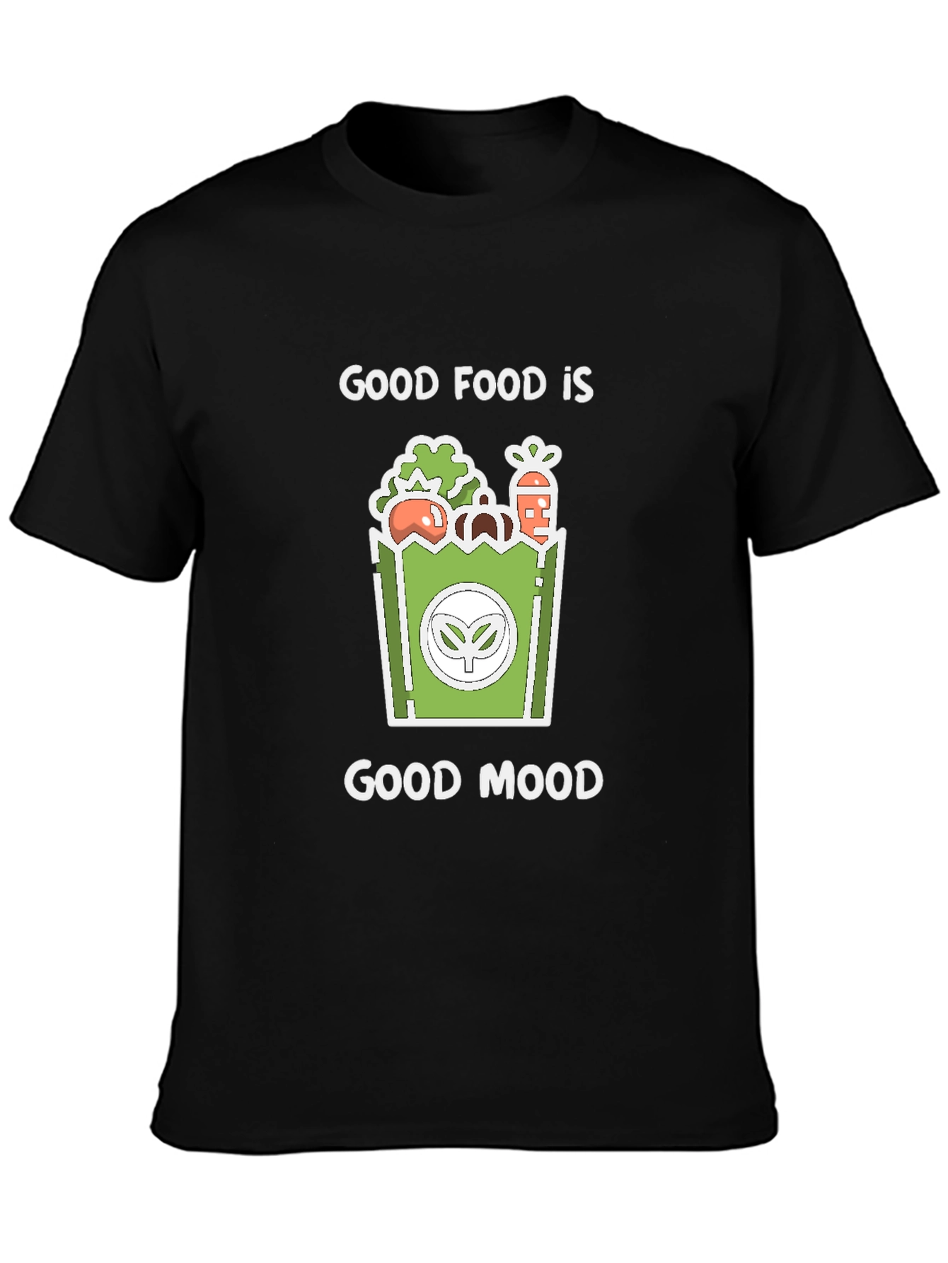 Black Good Food, Good Mood Graphic Tee - Black view 3