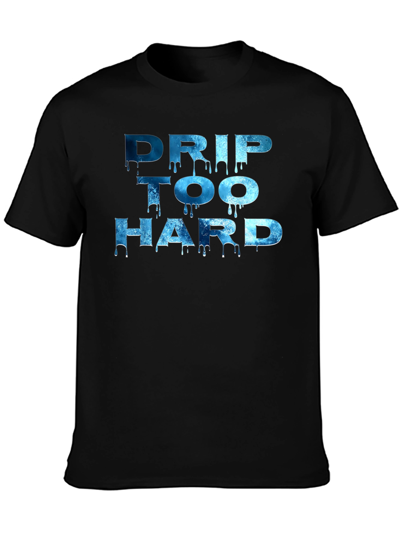 Black Drip Too Hard Graphic T-Shirt - Black view 3