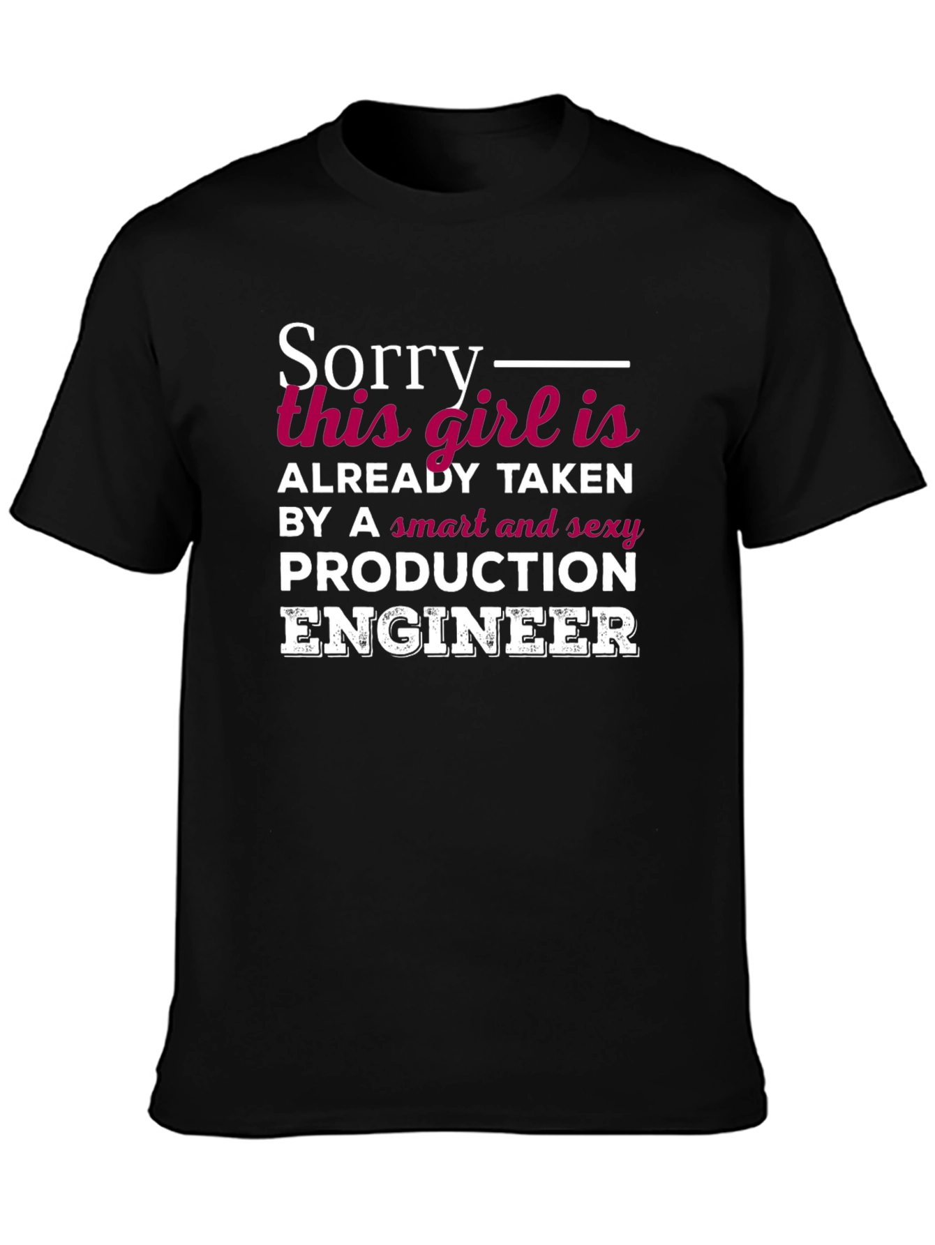 Black Production Engineer Girlfriend Tee view 3