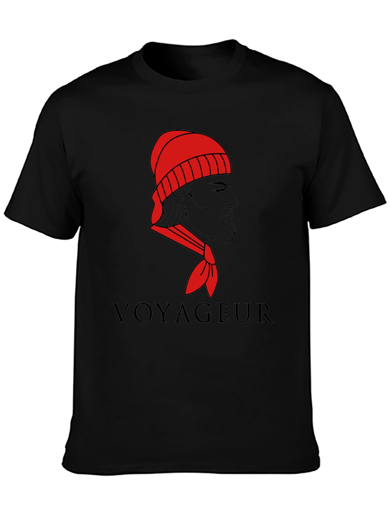 Black Voyageur Graphic T-Shirt - Black Crew Neck Tee view 3