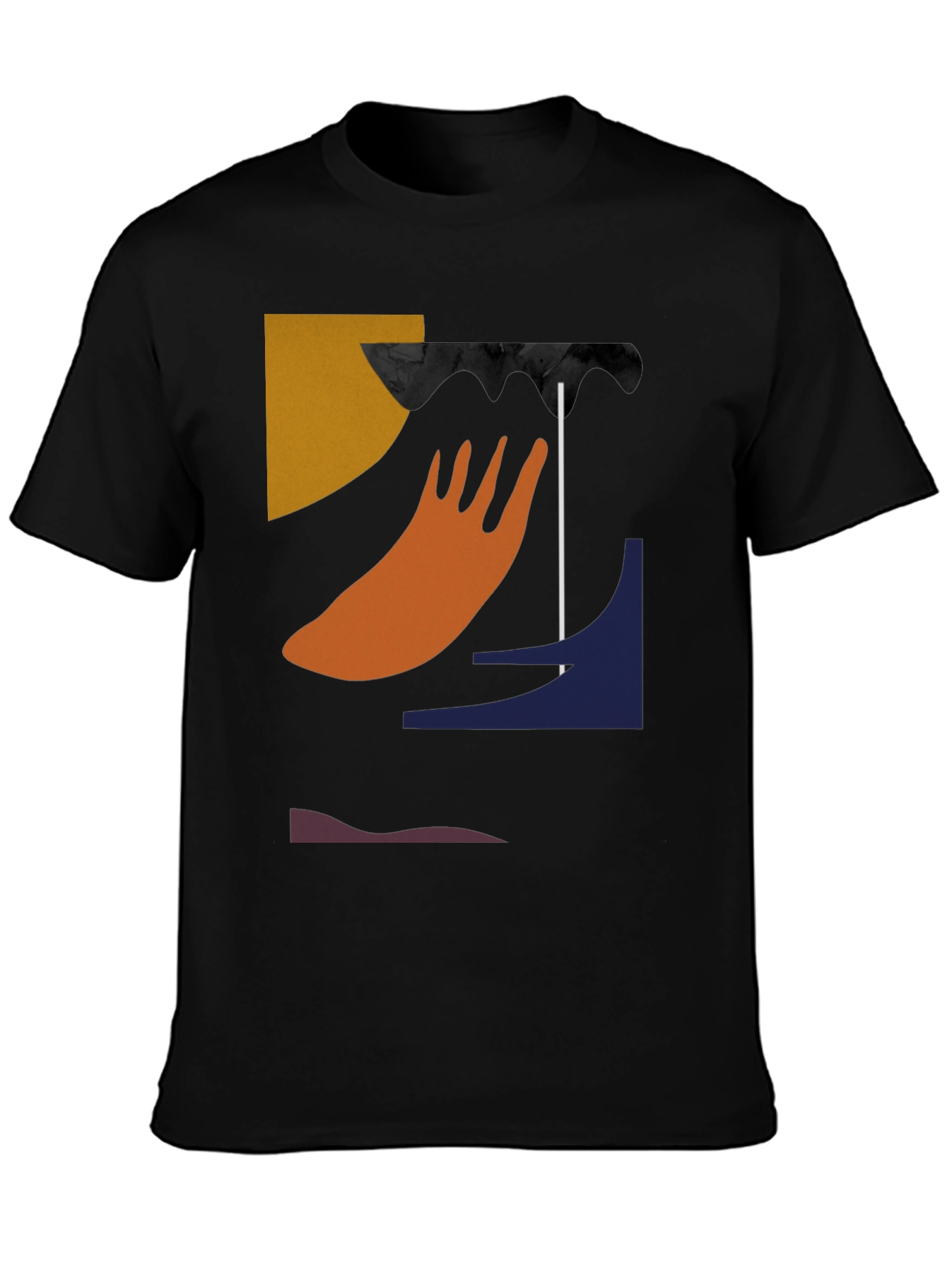Black Abstract Graphic Black T-Shirt view 3