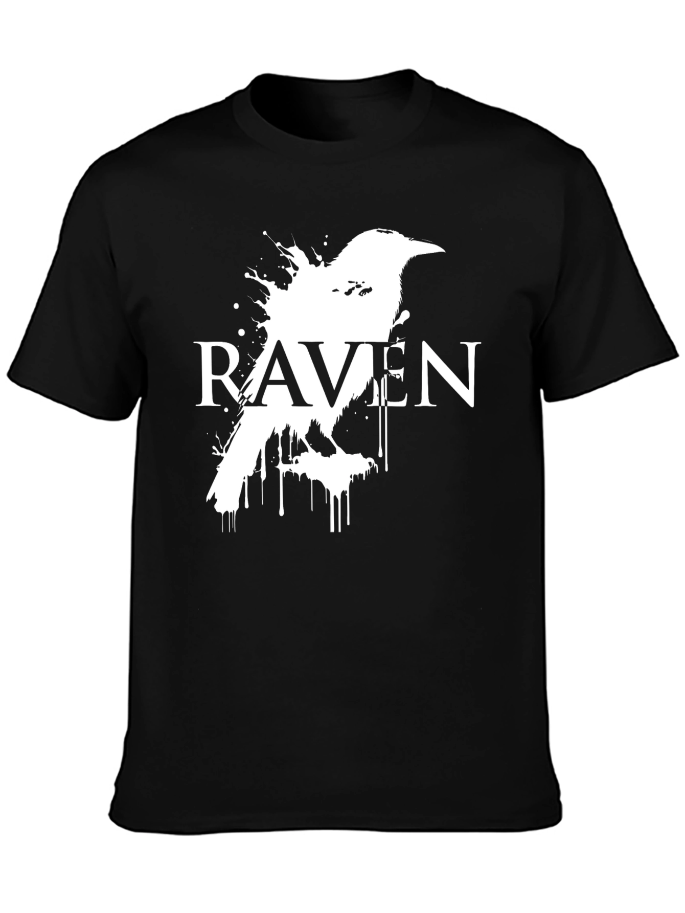 Black Raven Graphic Tee - Dark Bird Design view 3