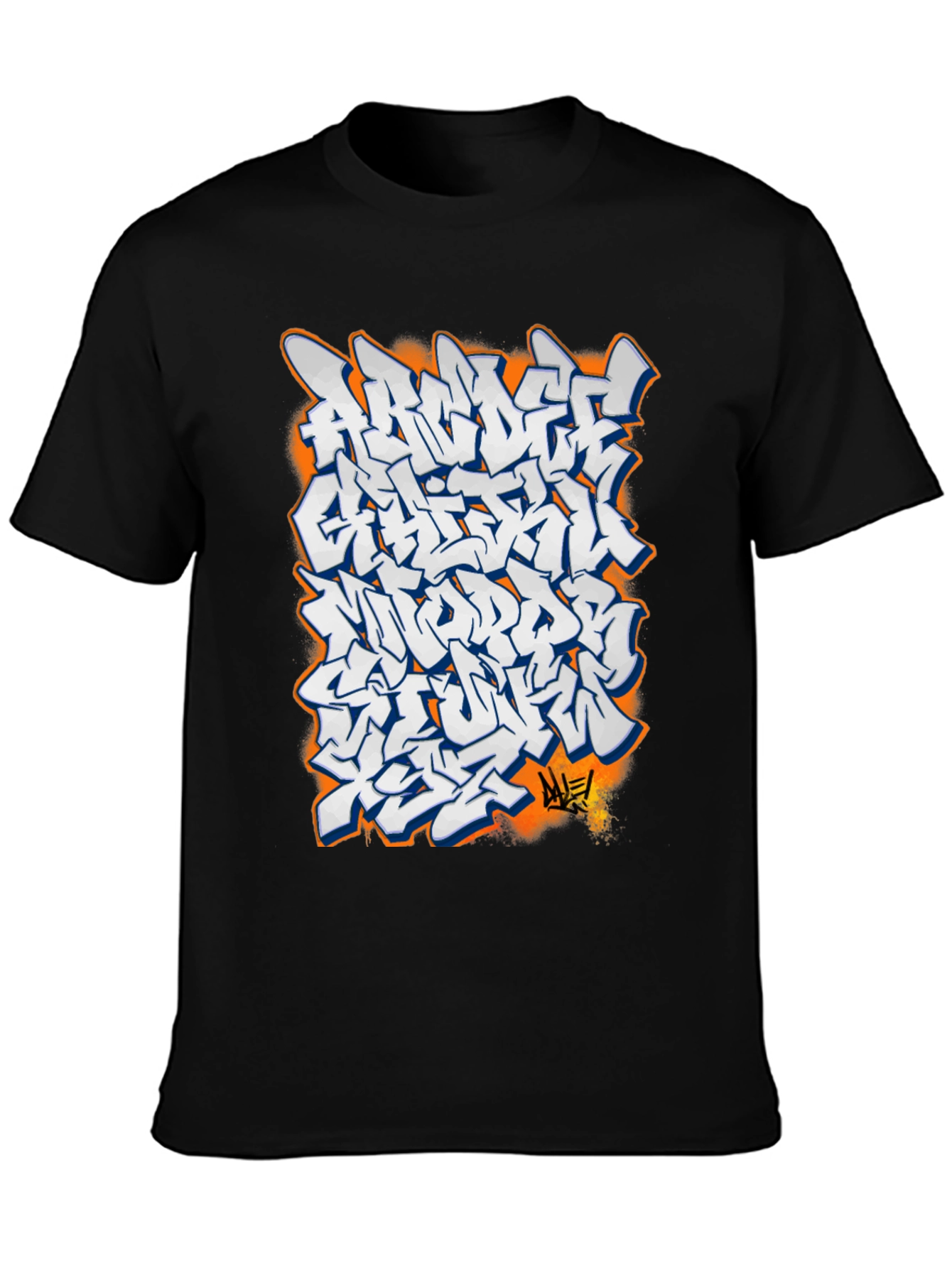Black Urban Graffiti Graphic Tee - Cool Streetwear T-Shirt view 3
