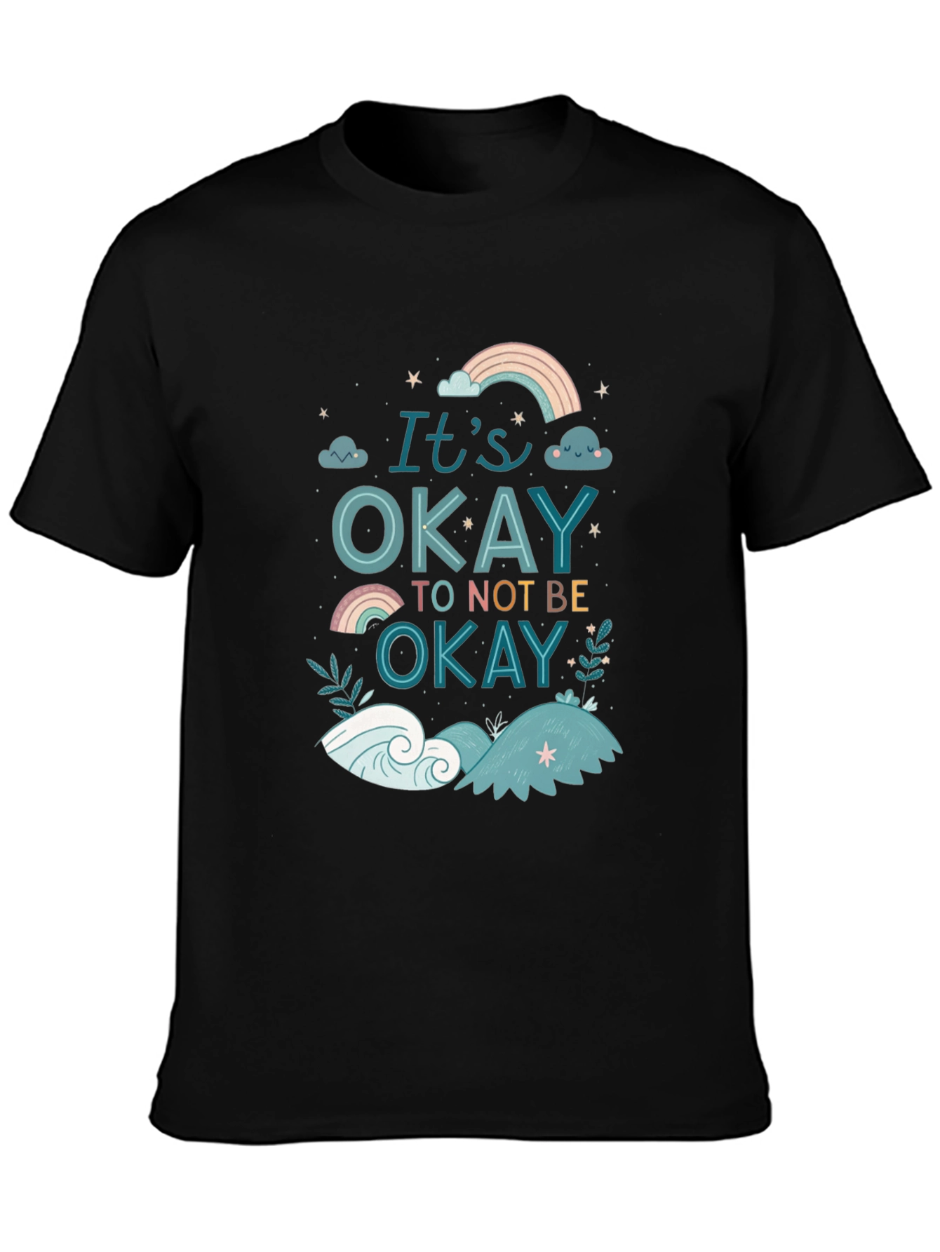 Black It's Okay To Not Be Okay Graphic Tee view 3