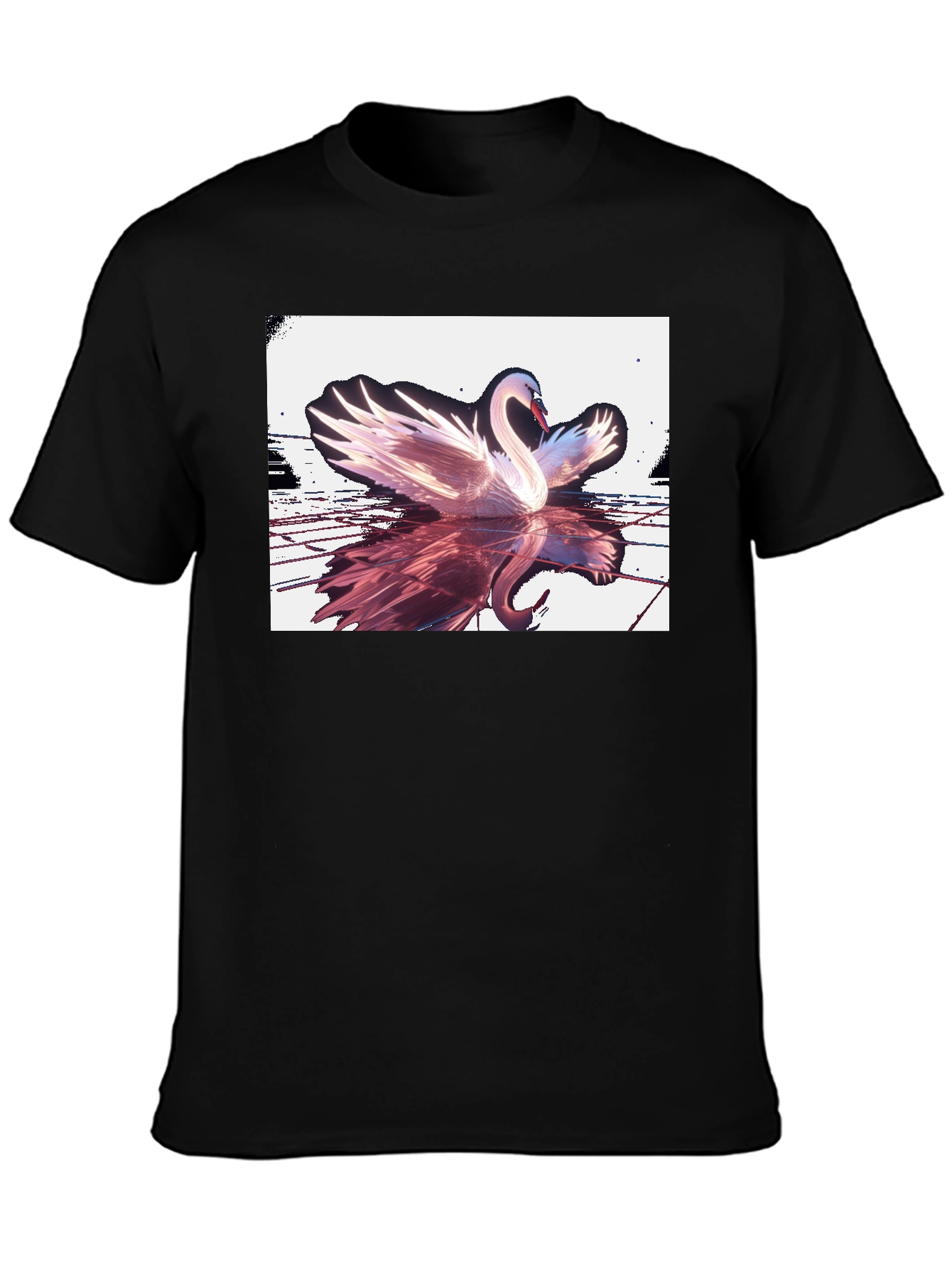 Black Swan Reflection Graphic Tee - Black view 3