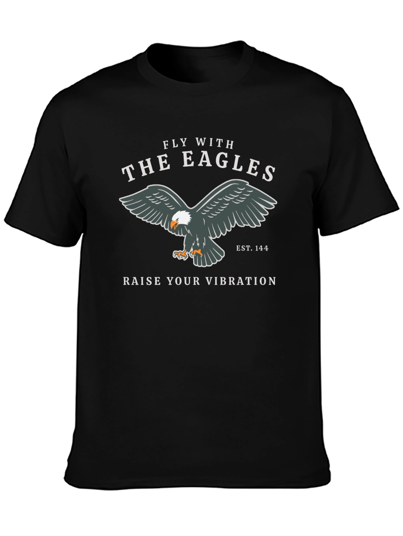 Black Fly with the Eagles Graphic T-Shirt - Premium Black Tee view 3