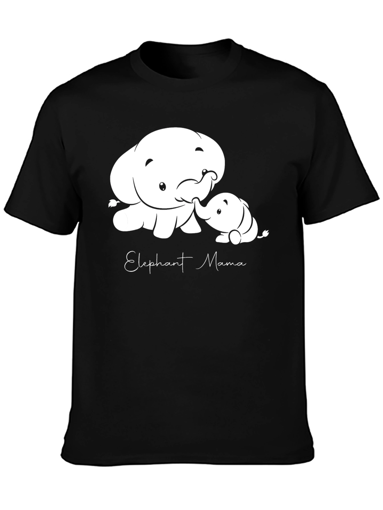 Black Elephant Mama Graphic T-Shirt view 3