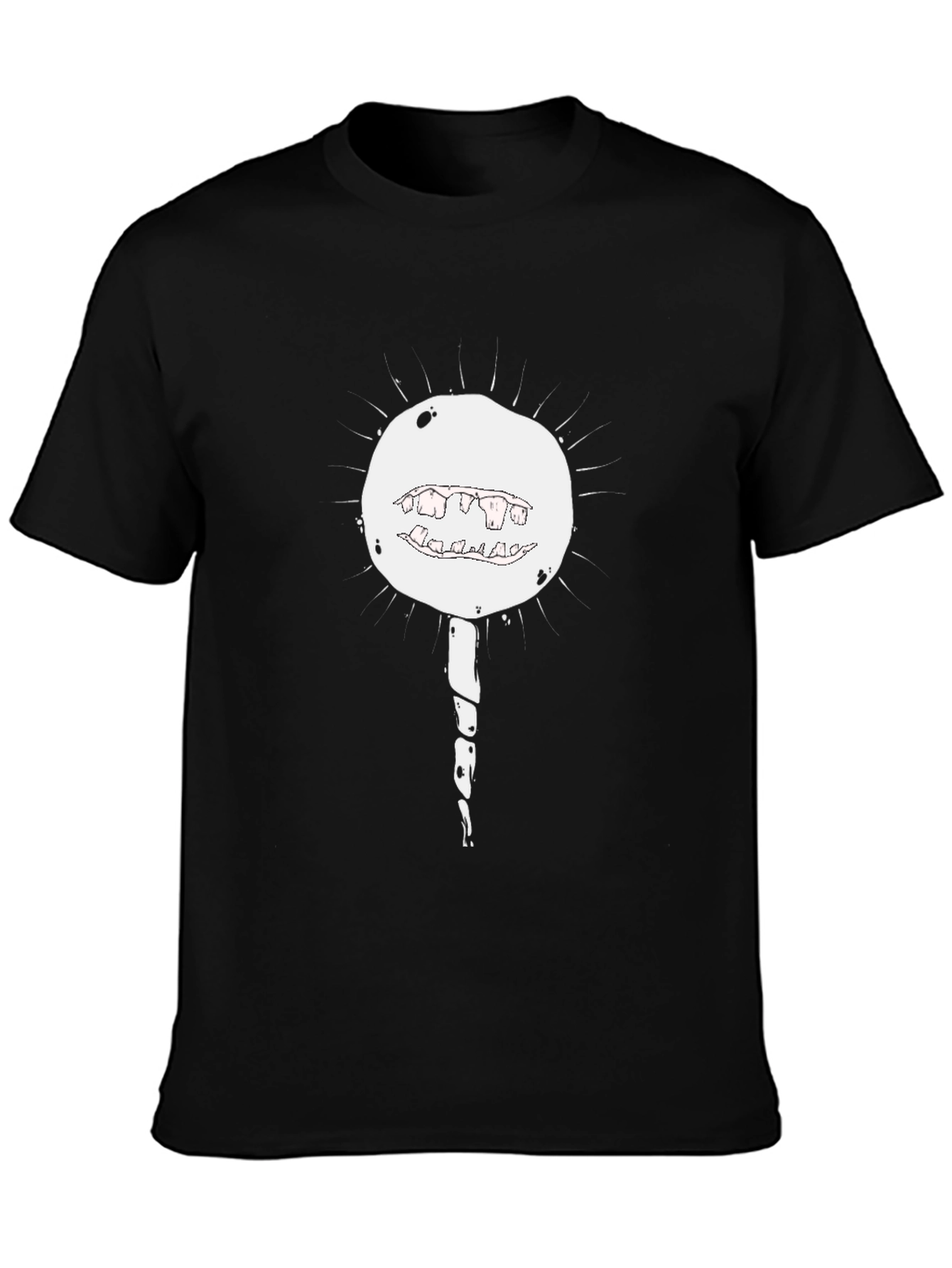 Black Men's Black Graphic T-Shirt - Monster Lollipop Design view 3