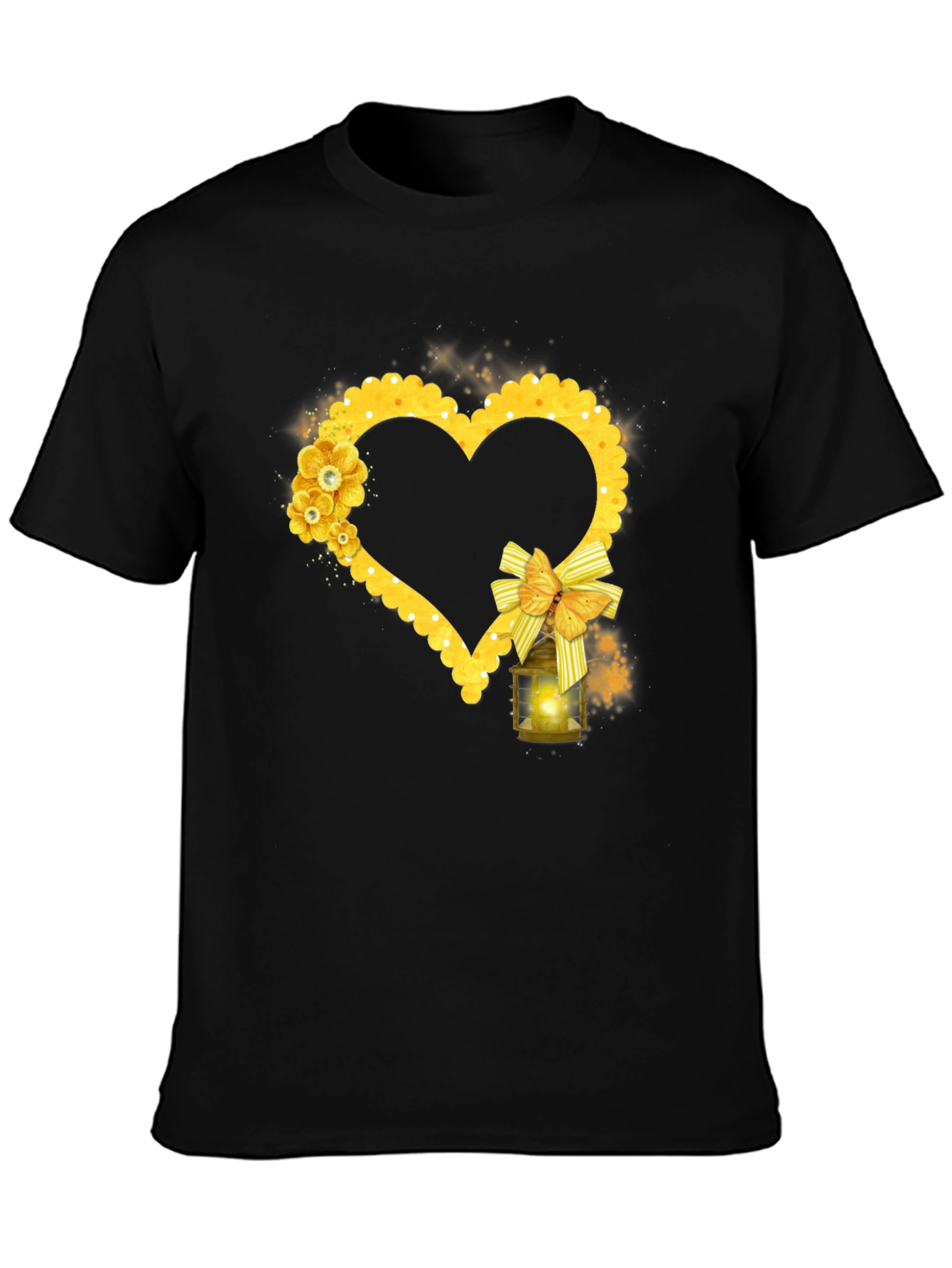 Black Heart Lantern Graphic Tee - Black view 3