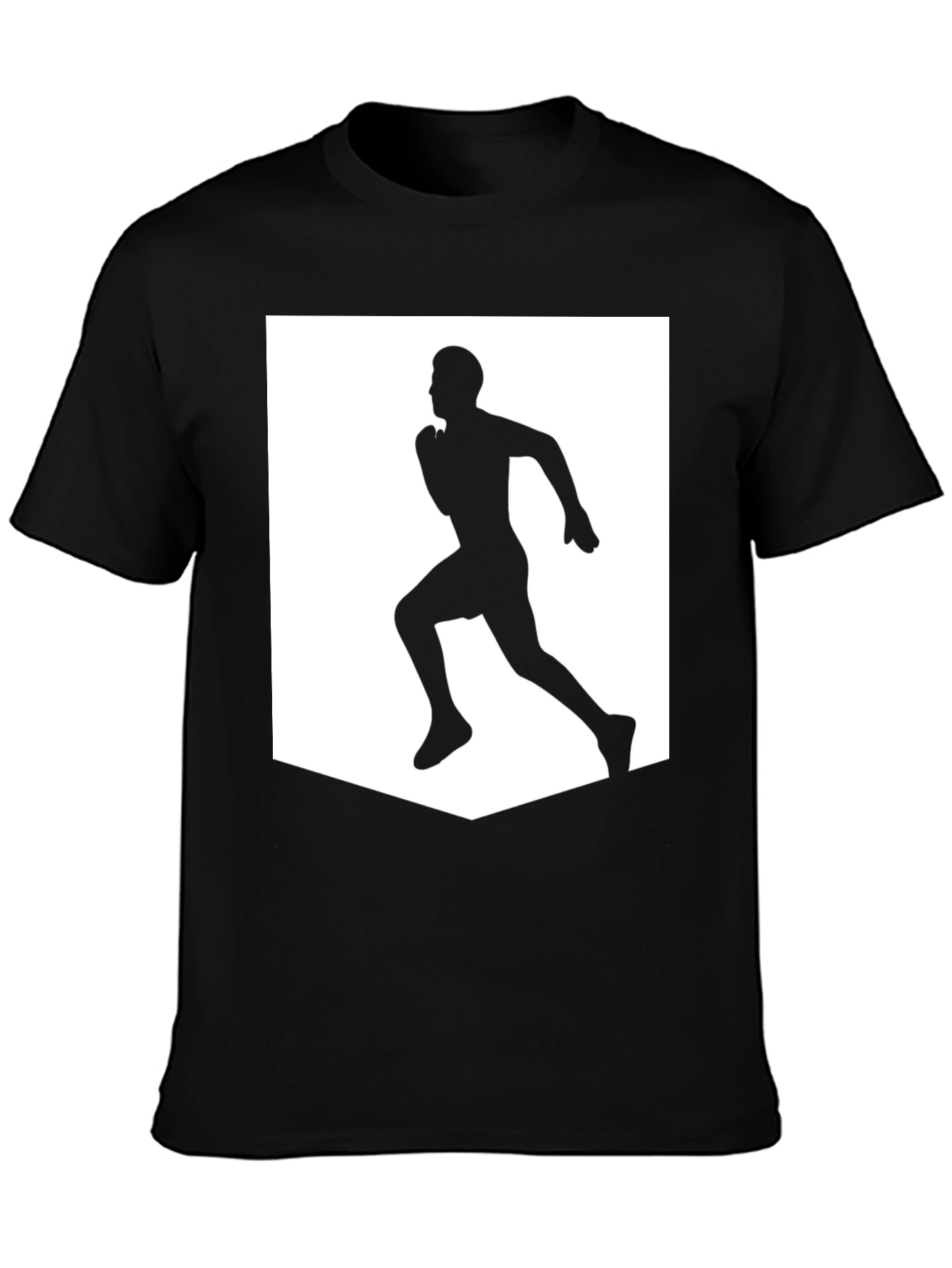 Black Men's Black Running Graphic Tee view 3