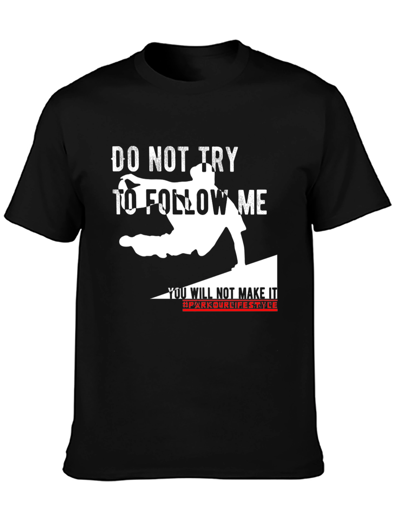 Black Parkour Lifestyle Graphic T-Shirt view 3