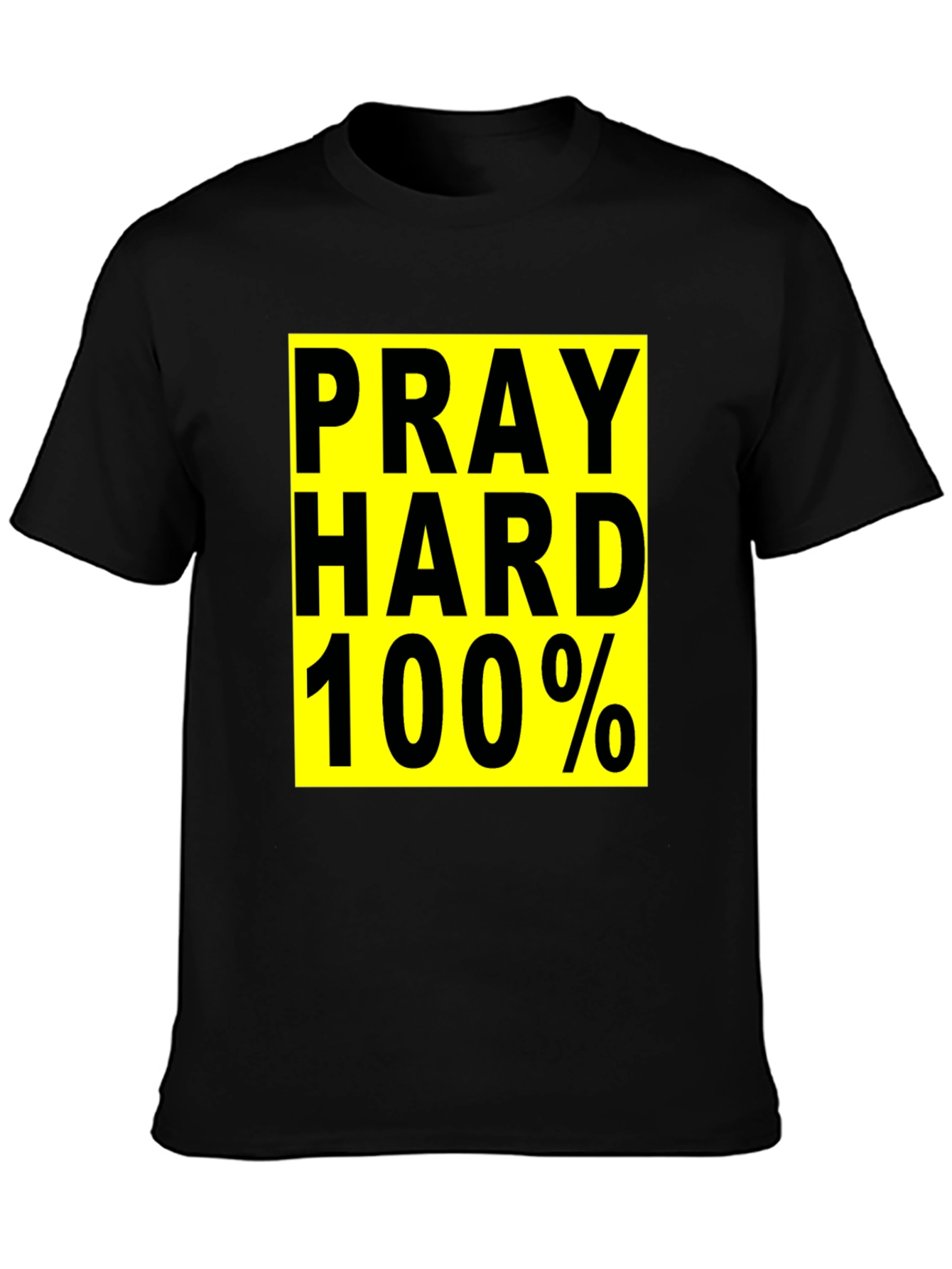 Pray Hard 100% Graphic T-Shirt - Black - 3