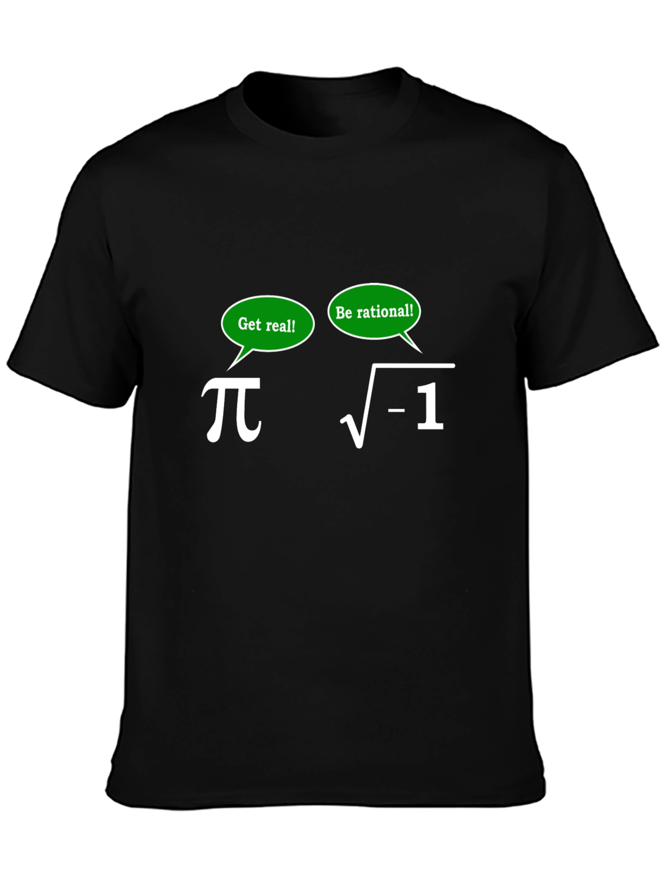 Black Math Humor T-Shirt - Get Real! Be Rational! view 3
