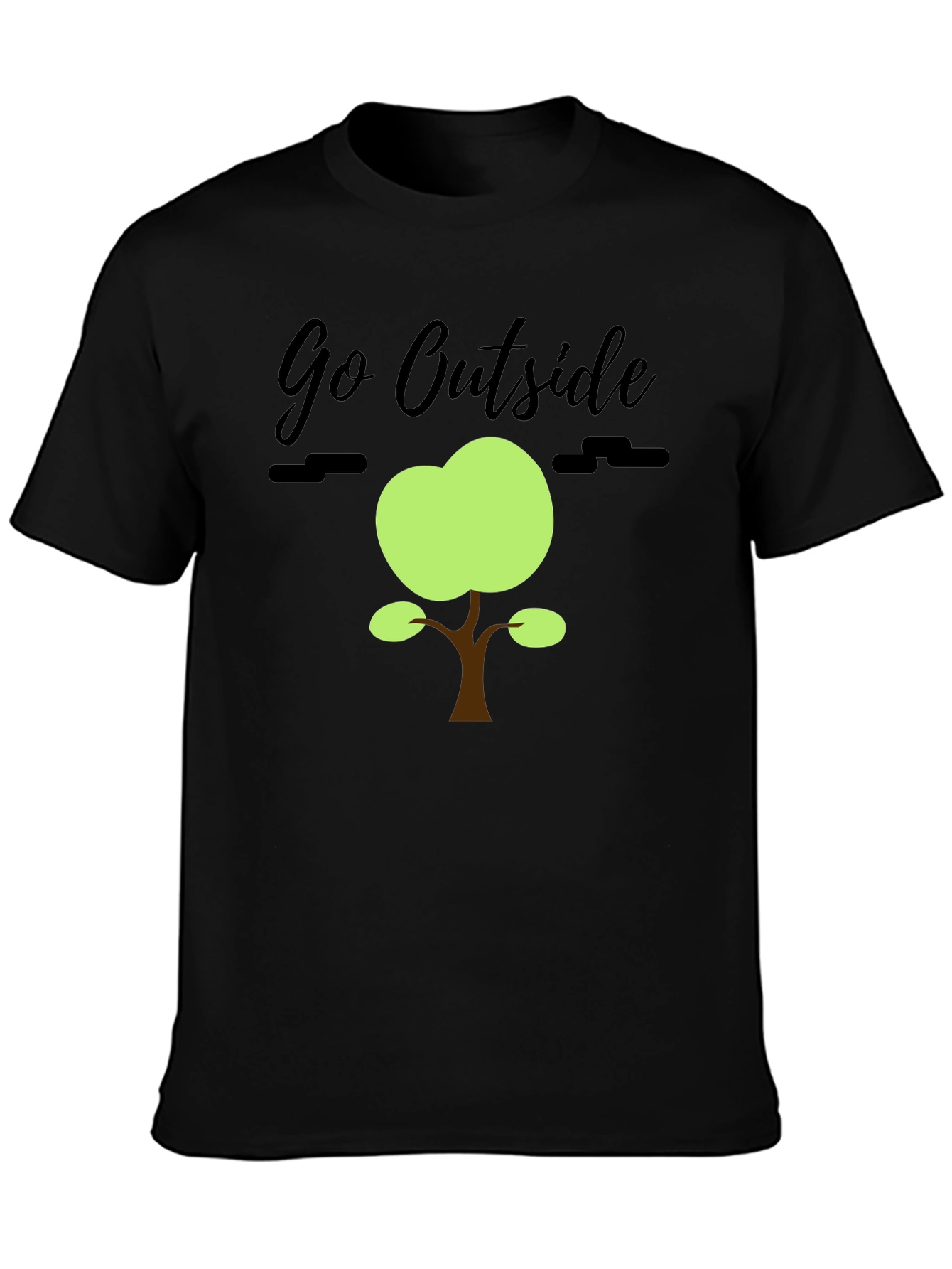 Black Go Outside Graphic Tee - Nature Inspired T-Shirt view 3