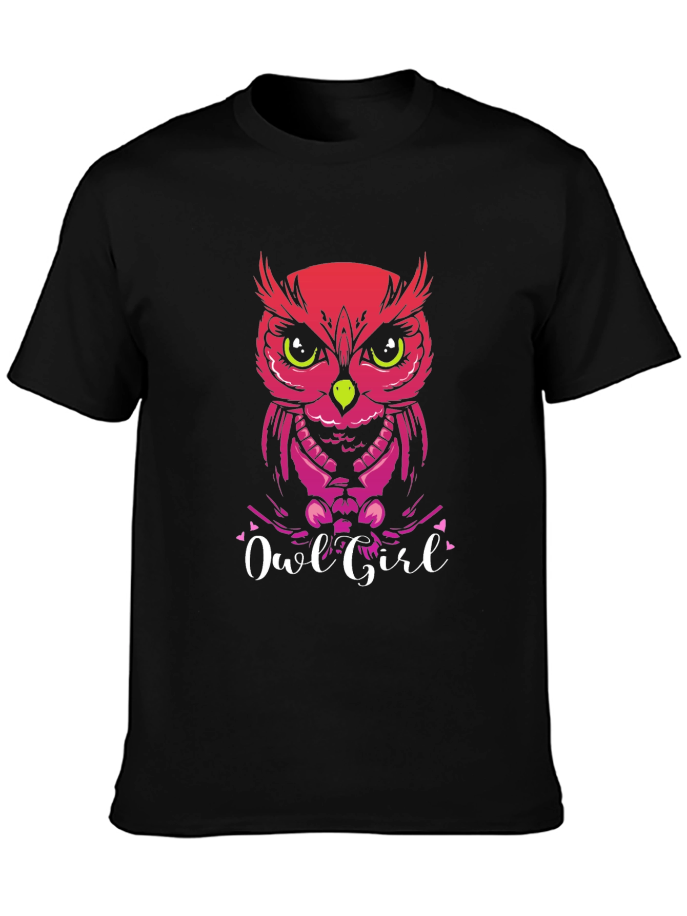 Black Owl Girl Graphic Tee - Unique Fashion Statement view 3