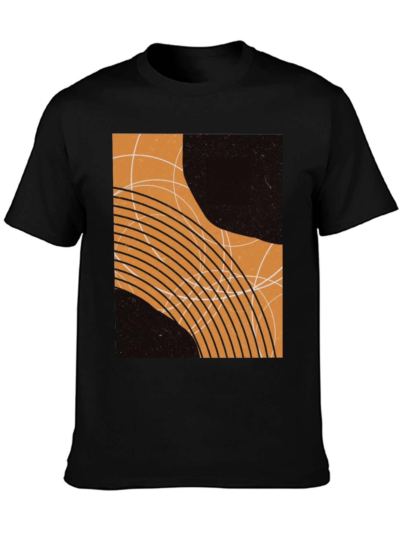 Black Abstract Graphic Print Black T-Shirt view 3