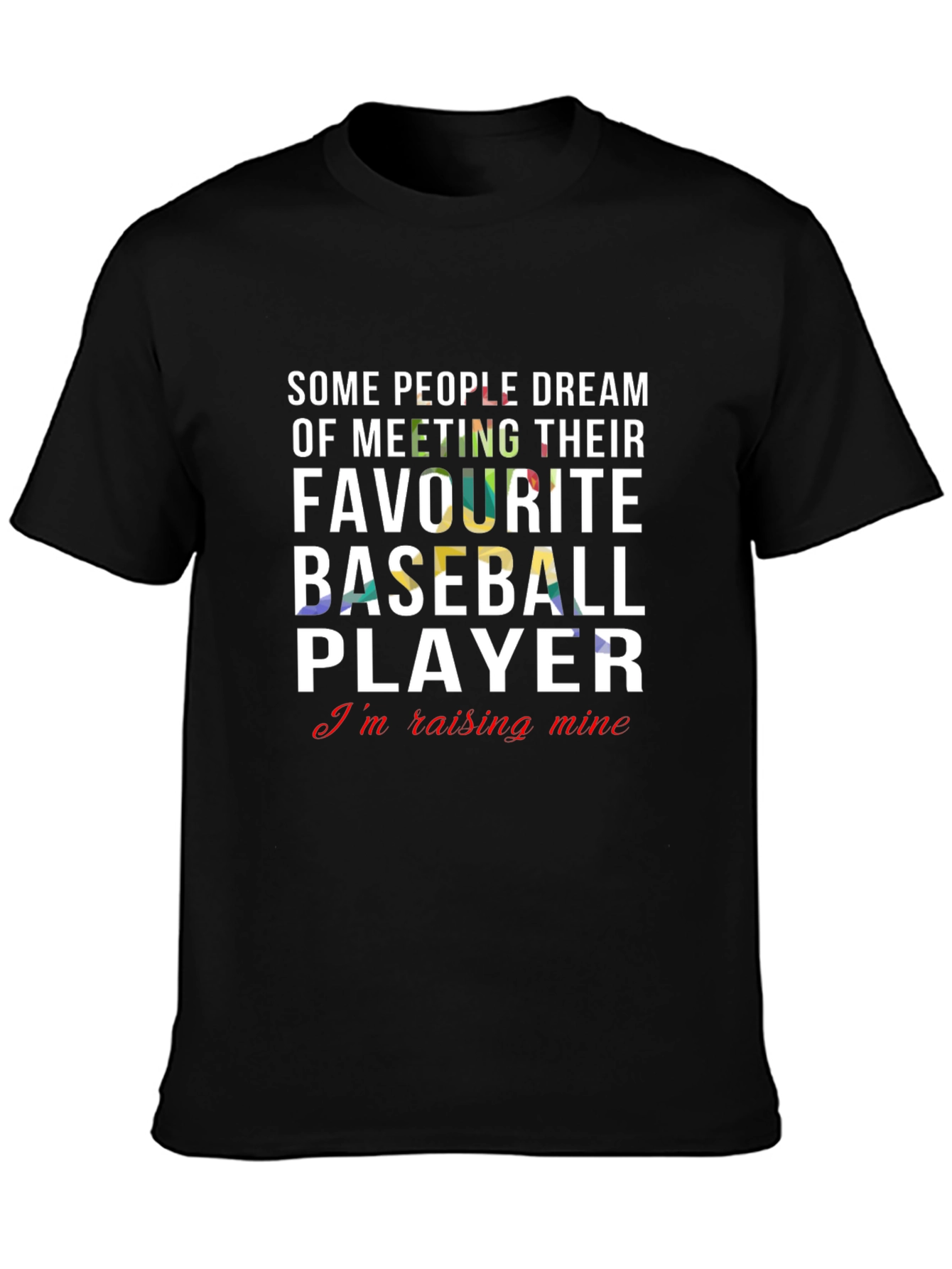Black Baseball Player Raising Mine Tee view 3
