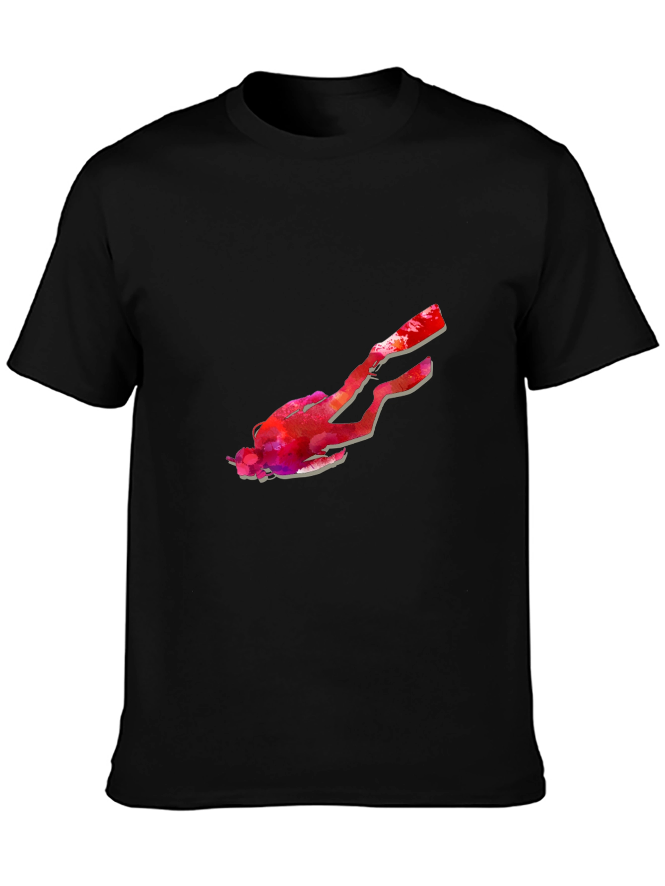 Black Diver Graphic Black T-Shirt view 3