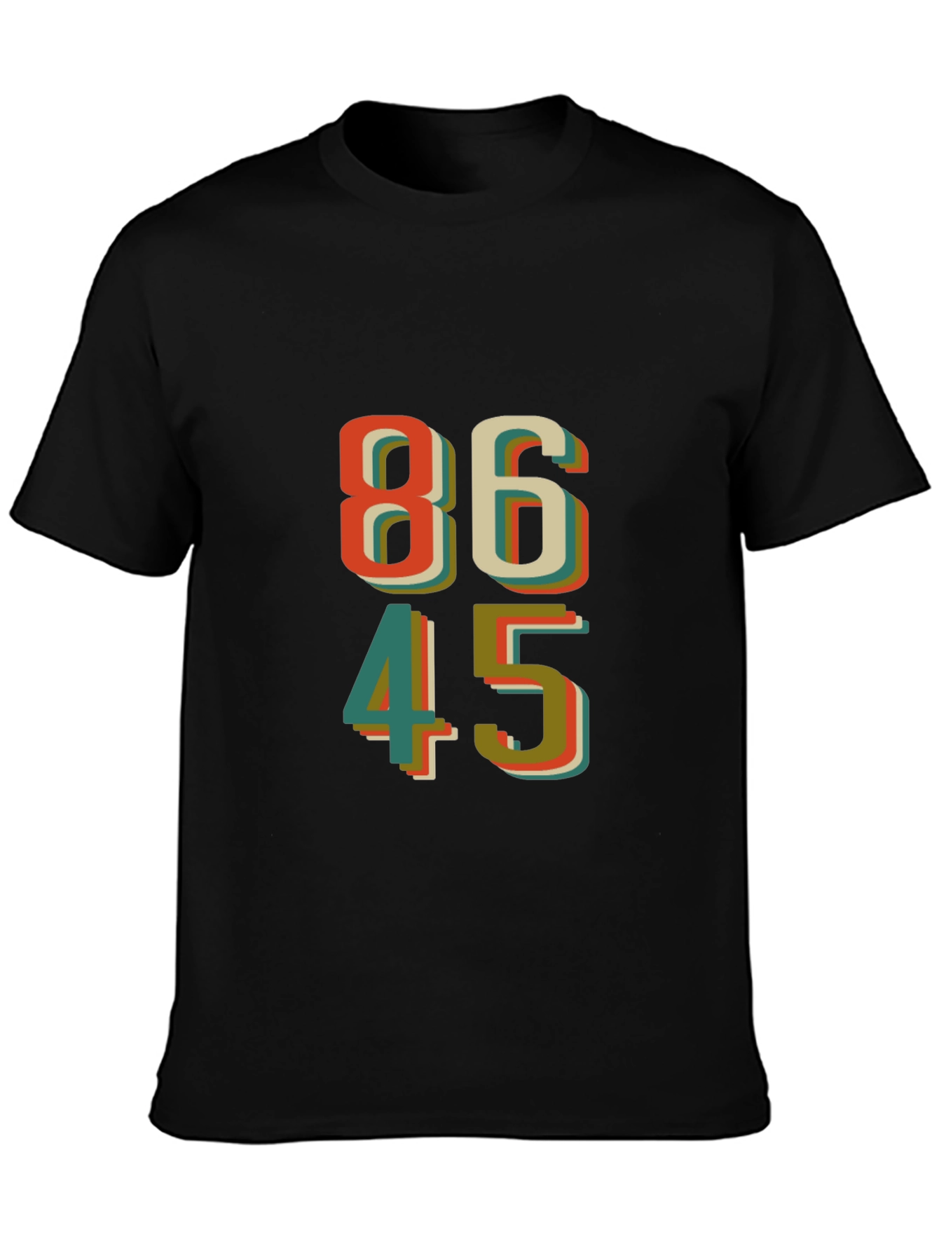 Black 86 45 Graphic T-Shirt - Retro Design view 3