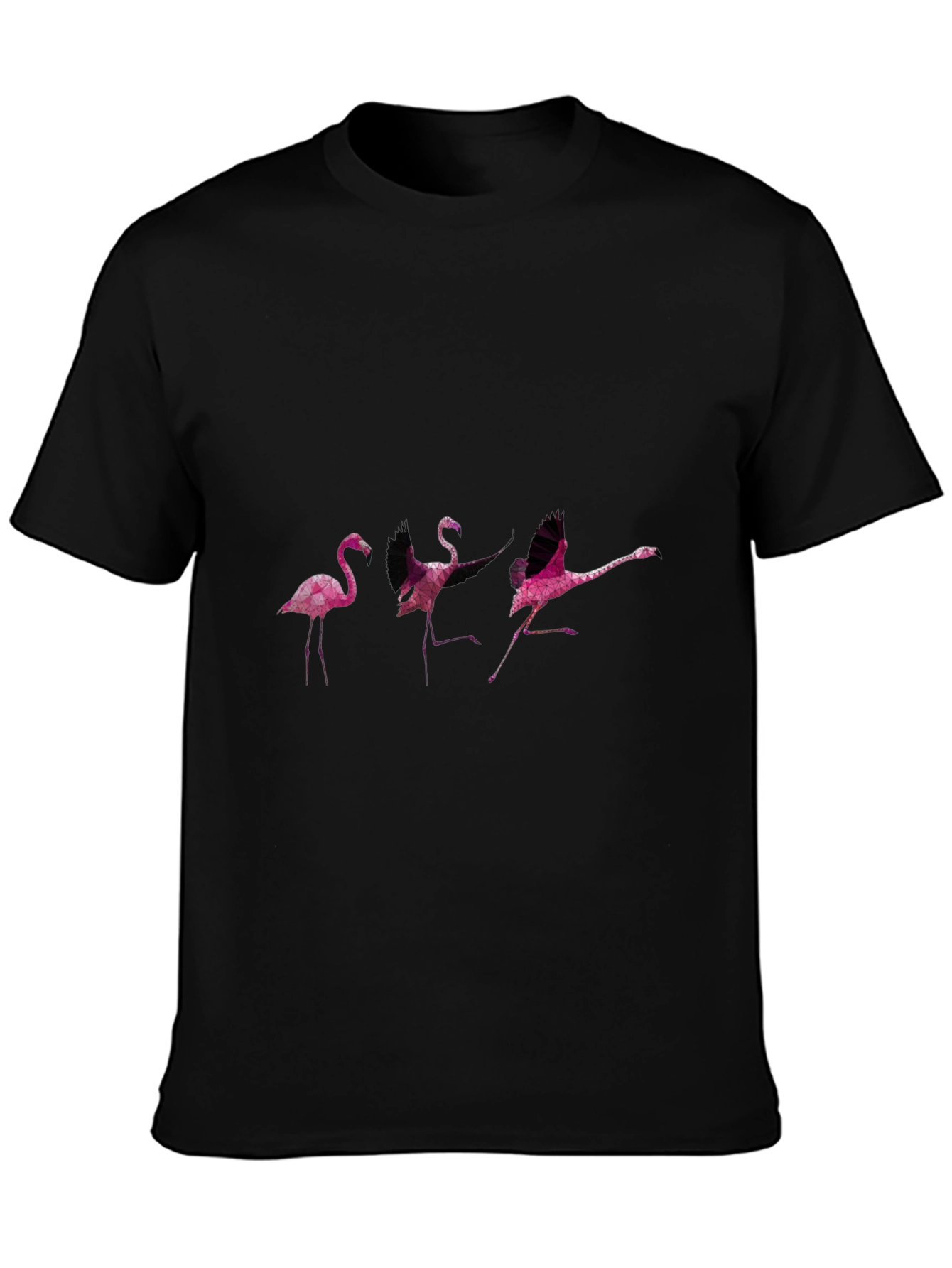 Black Flamingo Dance Black T-Shirt view 3