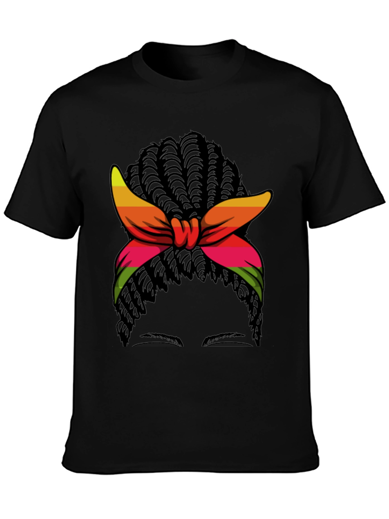 Black Black T-Shirt with Woman Graphic view 3