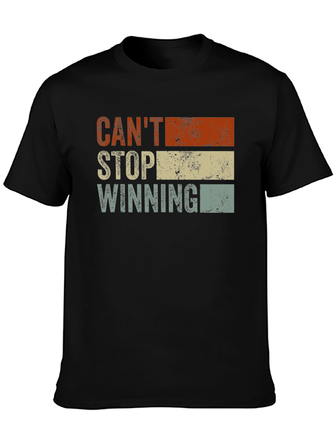 Black Can't Stop Winning Vintage Graphic T-Shirt view 3