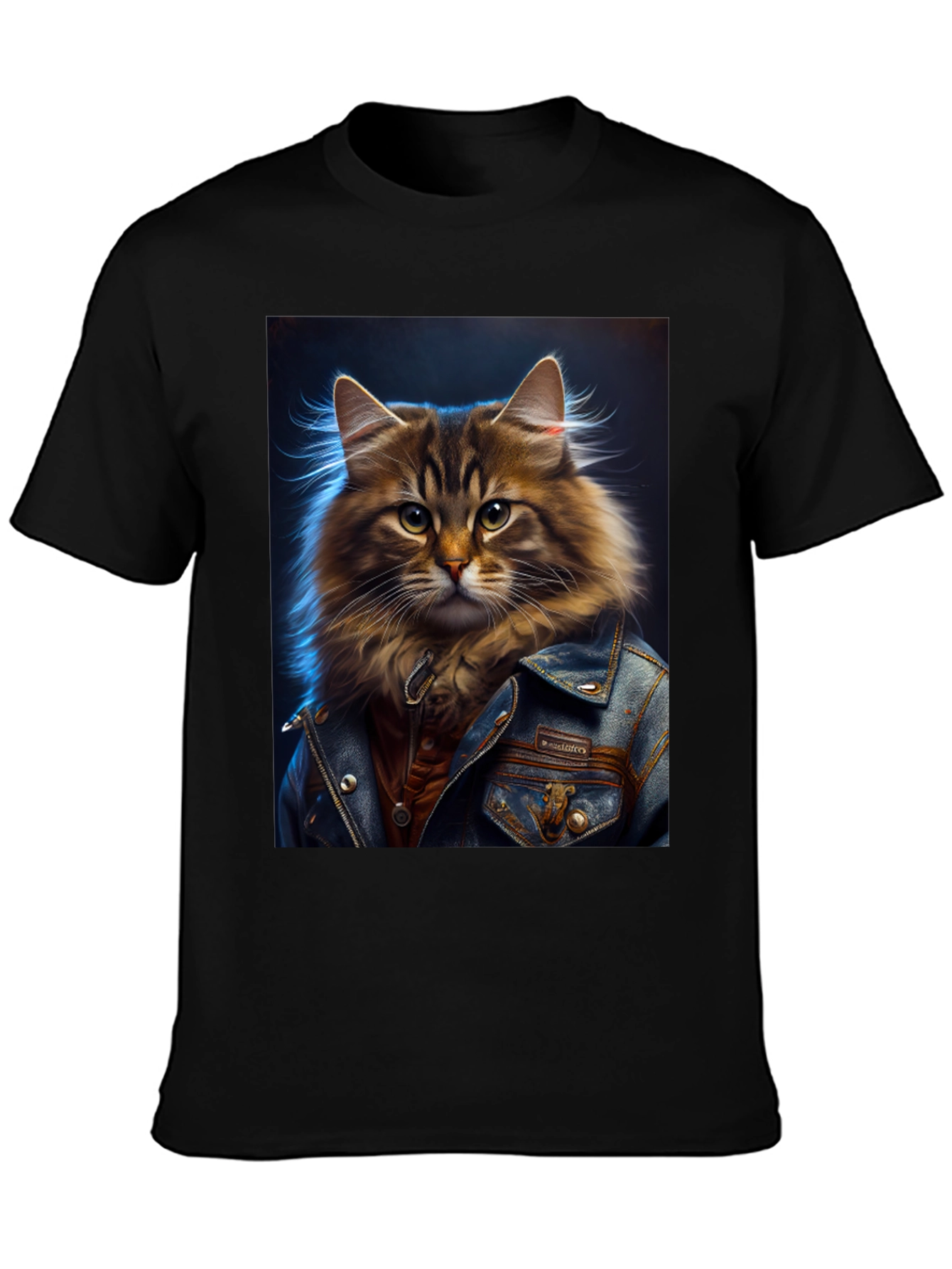 Black Cat in Jacket Graphic Tee - Cool & Unique view 3