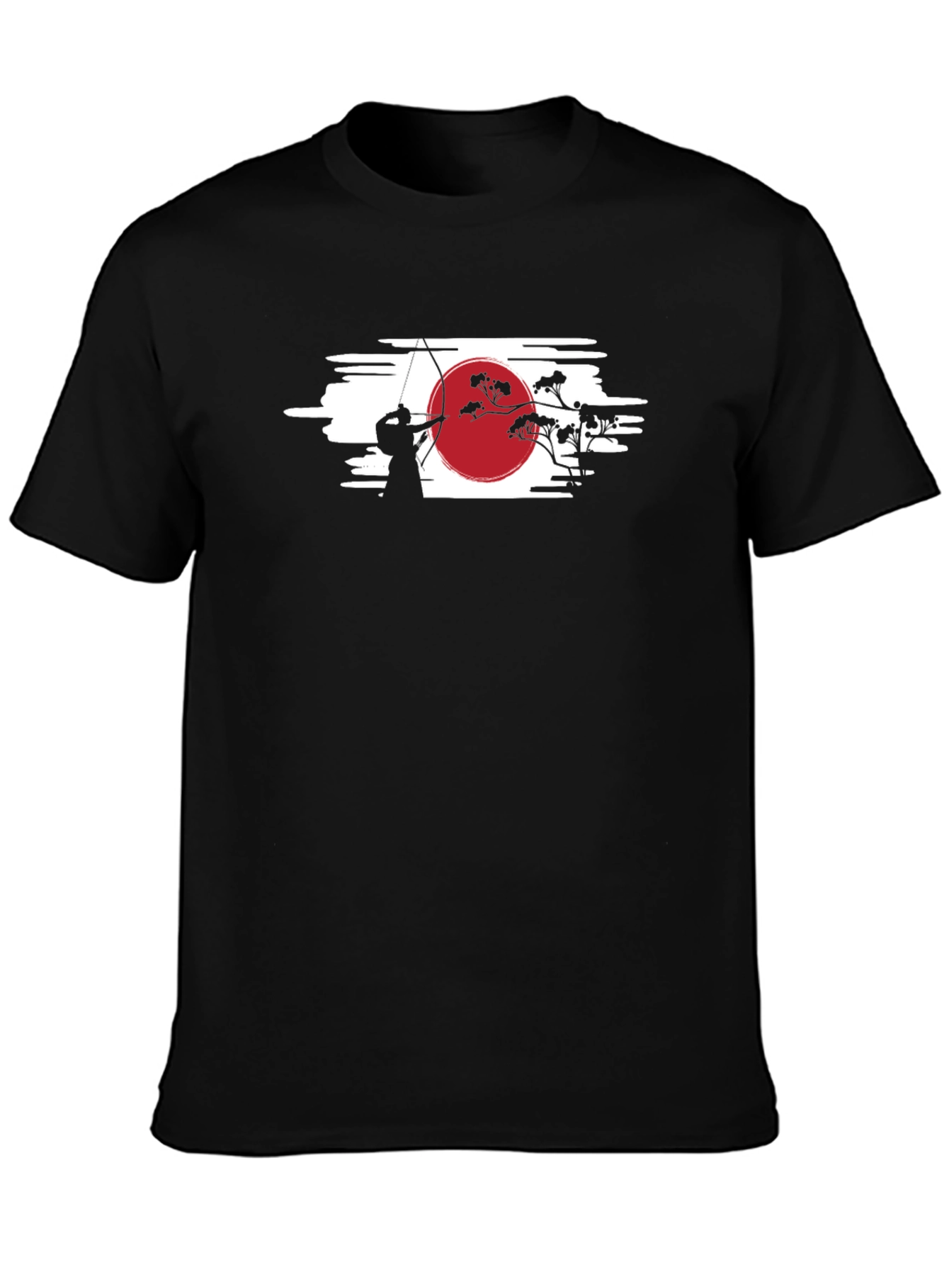 Black Japanese Archery T-Shirt - Black Cotton Tee view 3