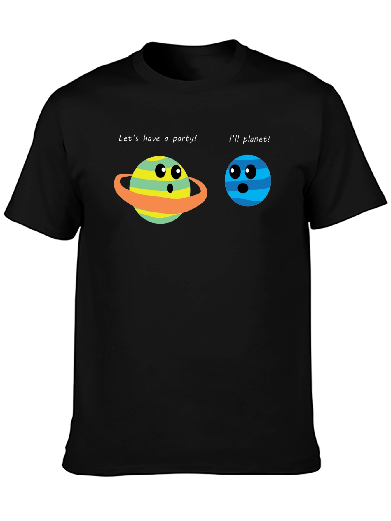 Black Funny Planet Party T-Shirt view 3