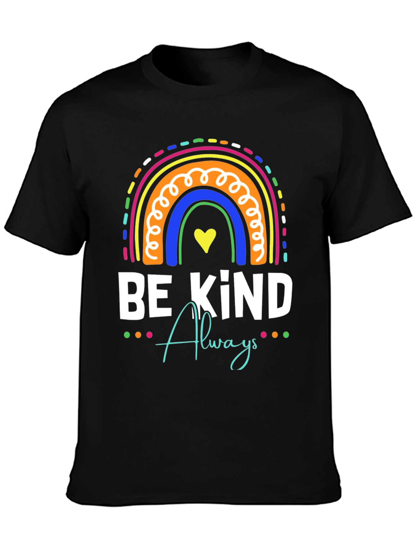Black Be Kind Always Rainbow T-Shirt view 3