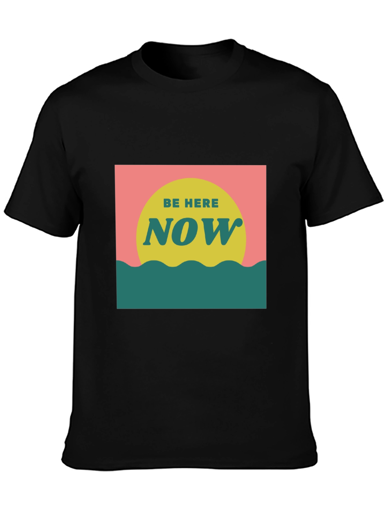 Black Be Here Now Graphic Tee - Zen Inspired Comfort view 3