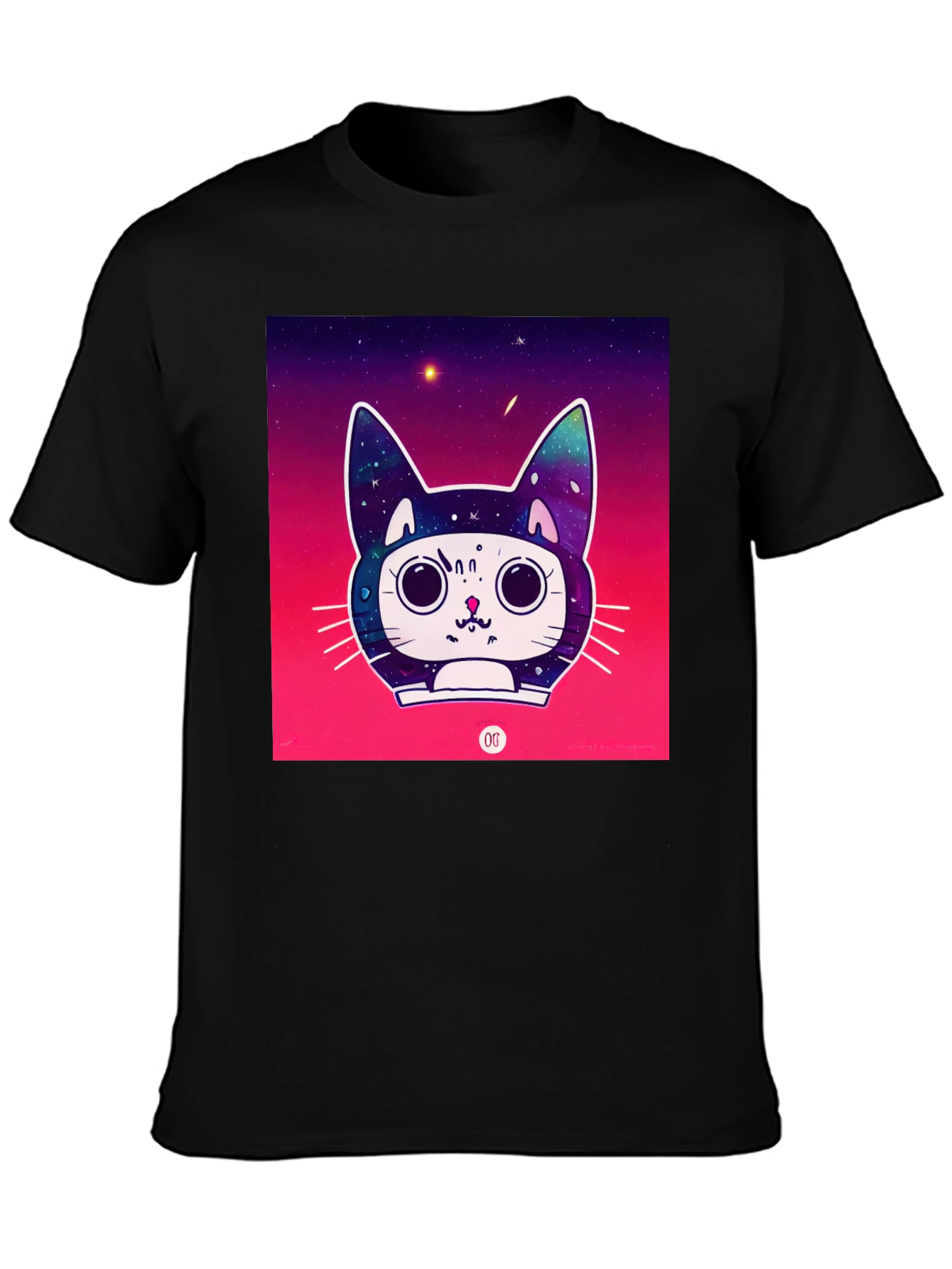 Black Space Cat Tee view 3