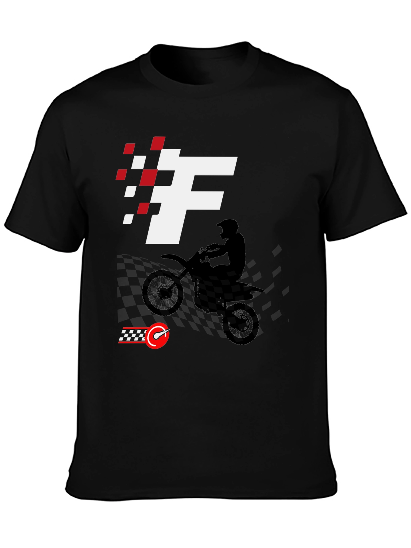 Black Motocross Rider Graphic Tee - Race Ready Style view 3