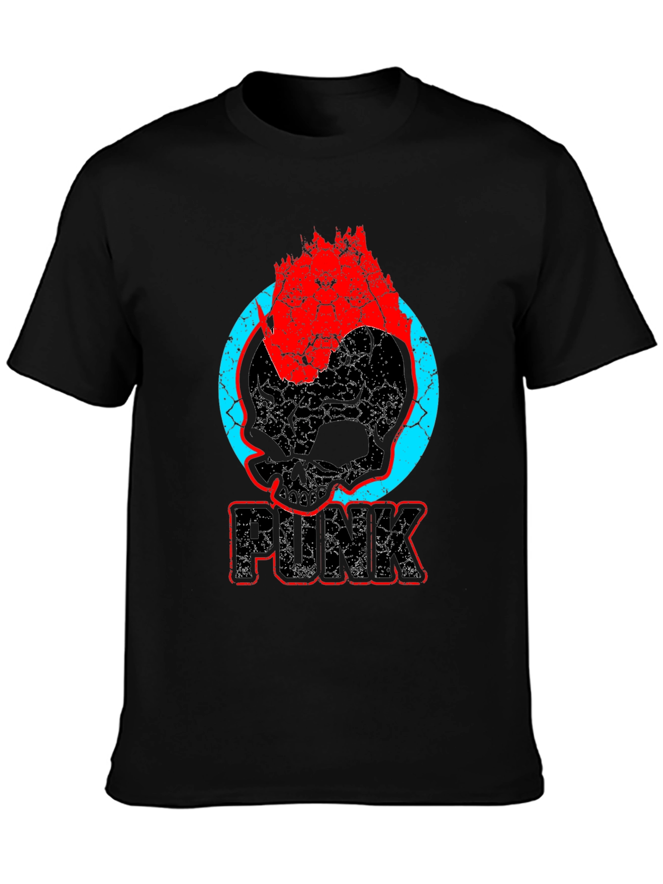 Black Punk Skull Graphic T-Shirt - Bold & Edgy Design view 3