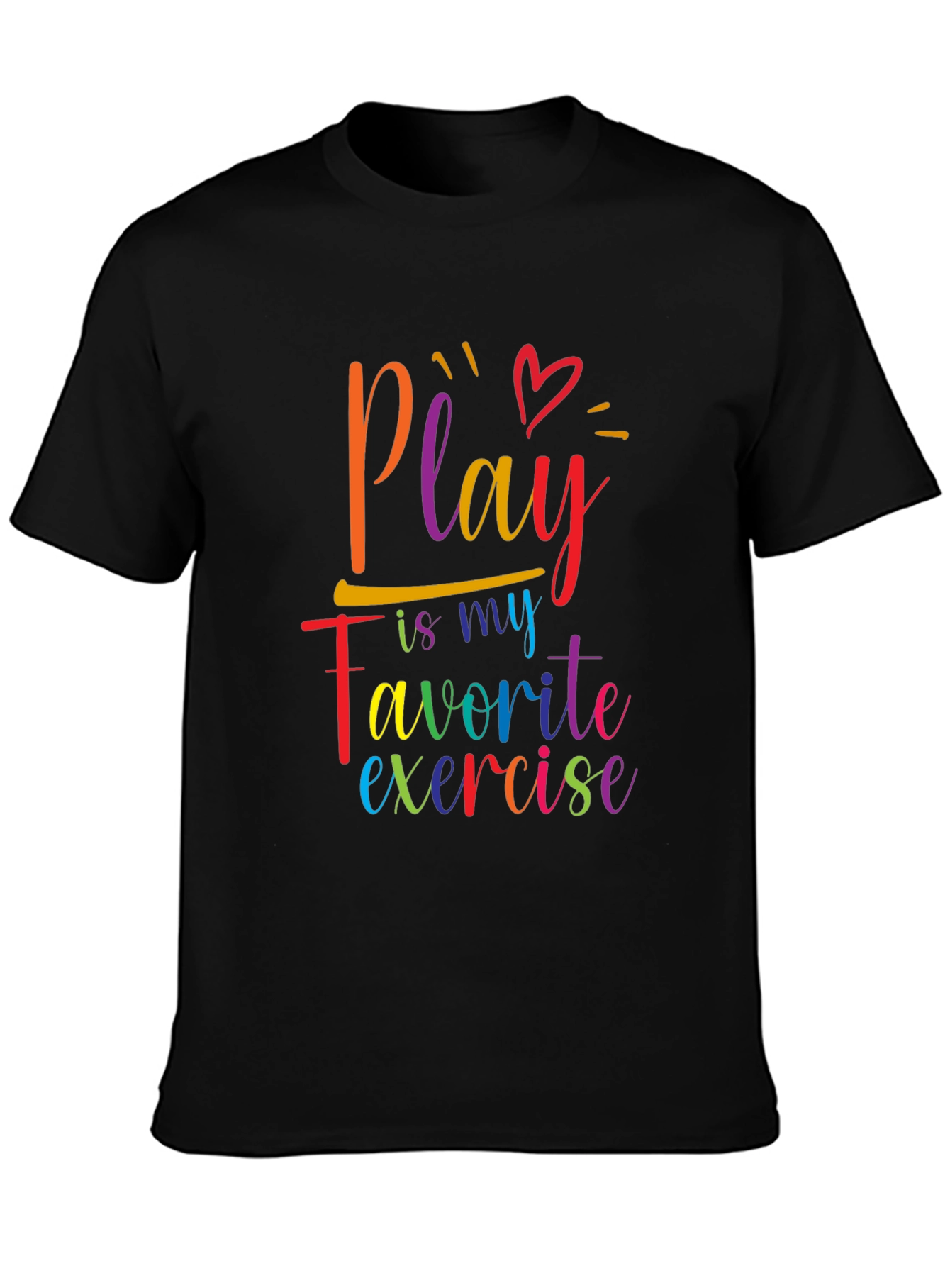 Black Play is my Favorite Exercise Rainbow T-Shirt view 3