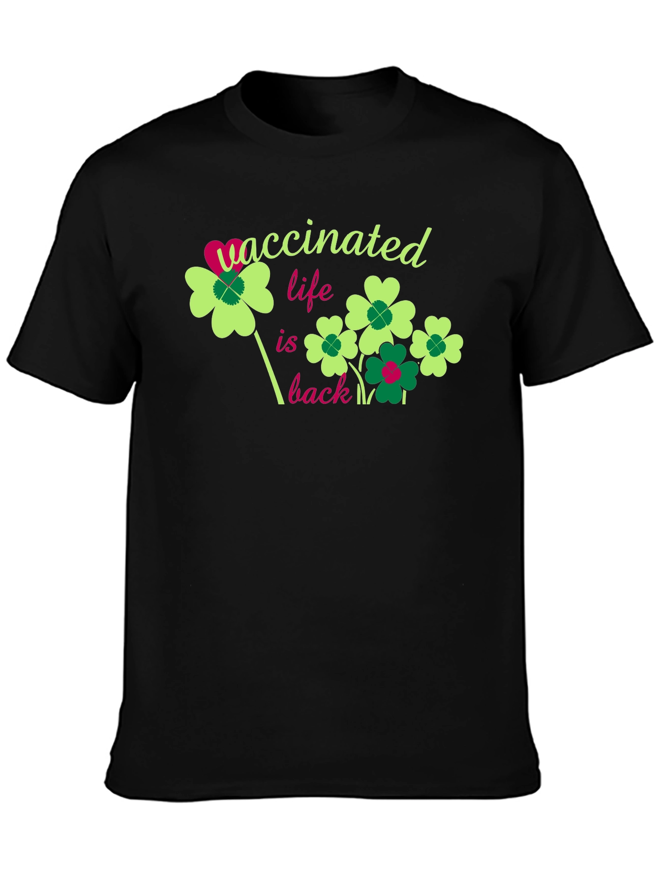 Black Vaccinated Life is Back T-Shirt view 3