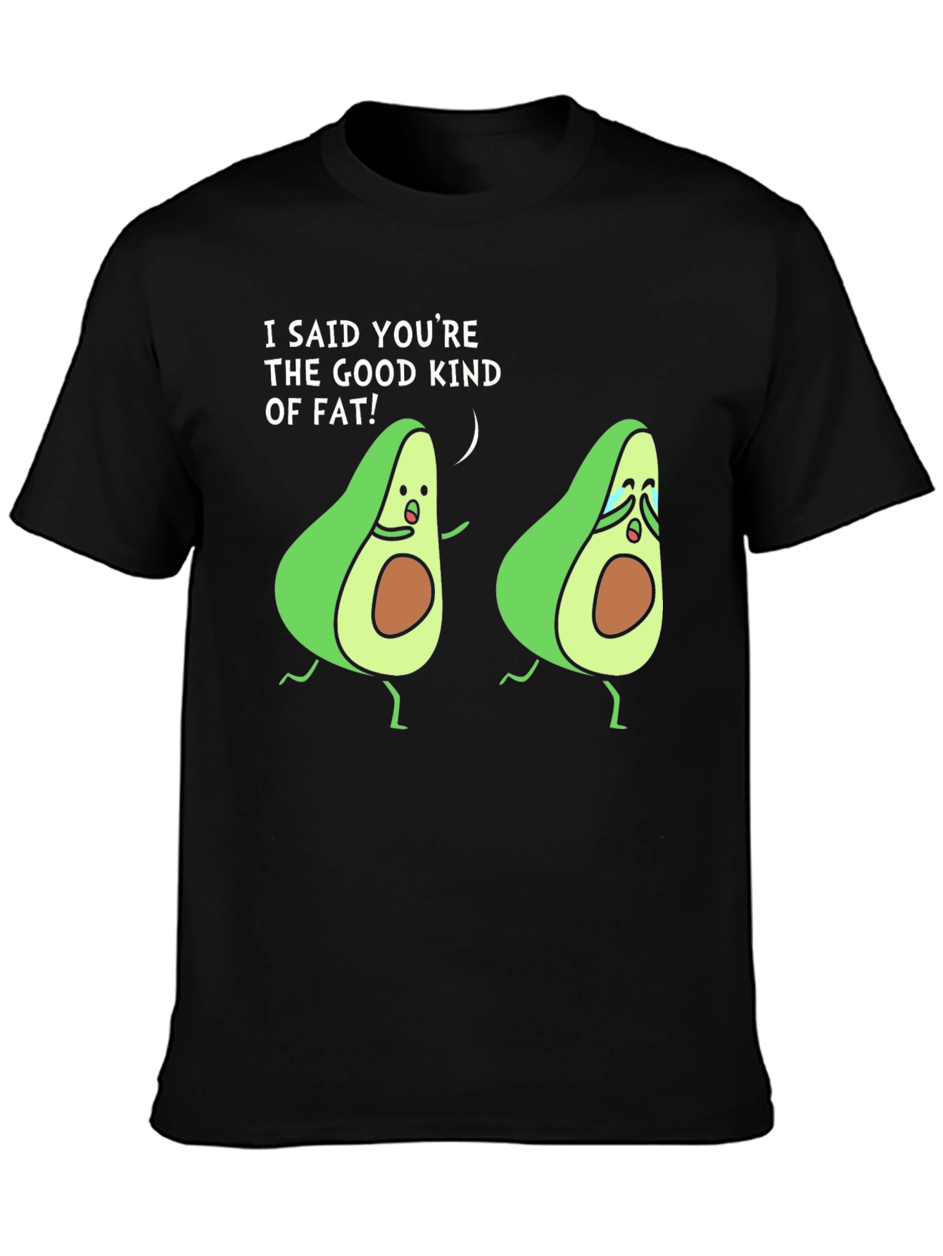 Black Avocado Humor Black T-Shirt Good Kind Of Fat view 3