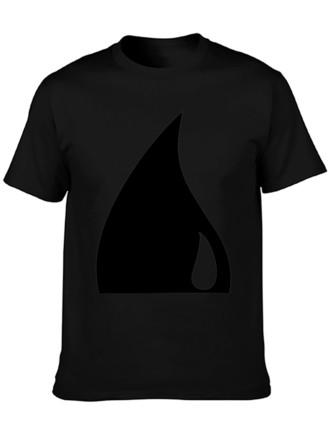 Black Minimalist Black Teardrop Graphic Tee - Modern Style view 3